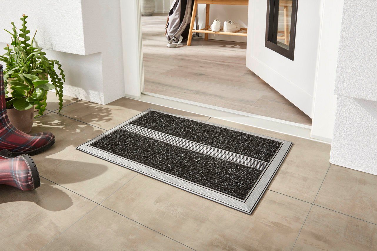 Home2Fashion Mat TopClean Vuilafvangmat, elegante aluminiumlook, robuust & slijtvast