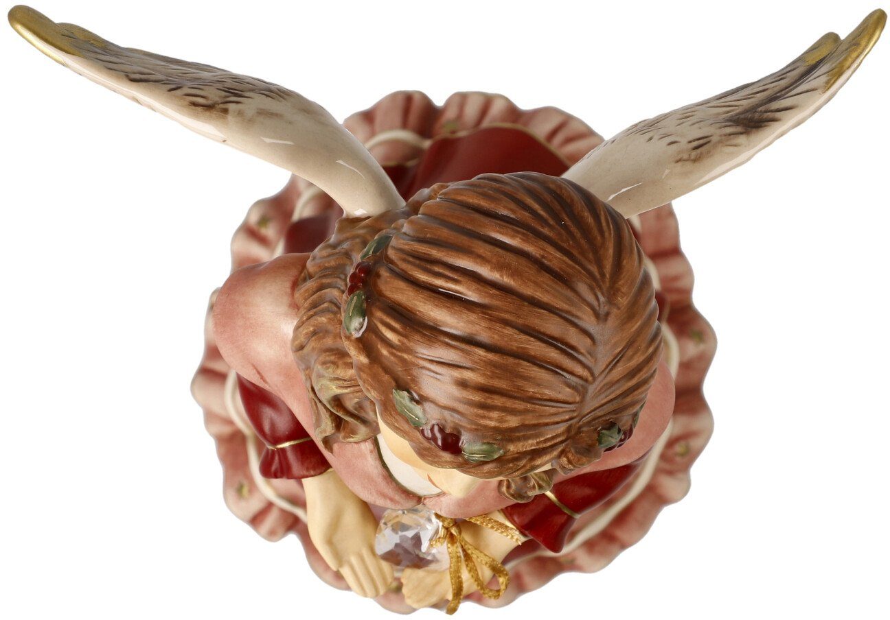 Goebel Engelfiguur Hemelboodschappers, kerstversiering rood Steengoed, engel - Hartelijke wintergroeten