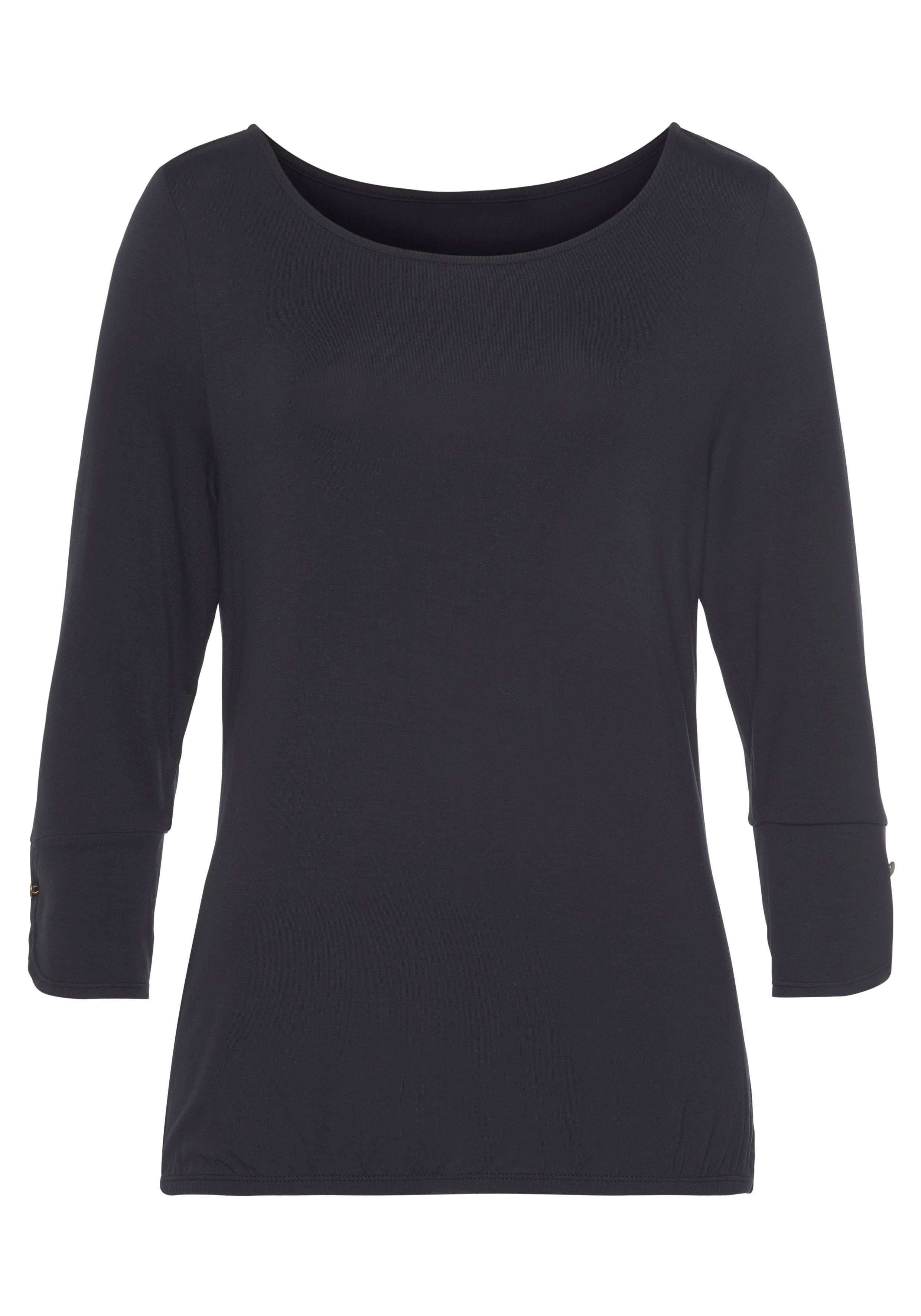 Vivance Shirt met 3/4-mouwen Met manchetten en goudkleurige knopen (Set van 2)