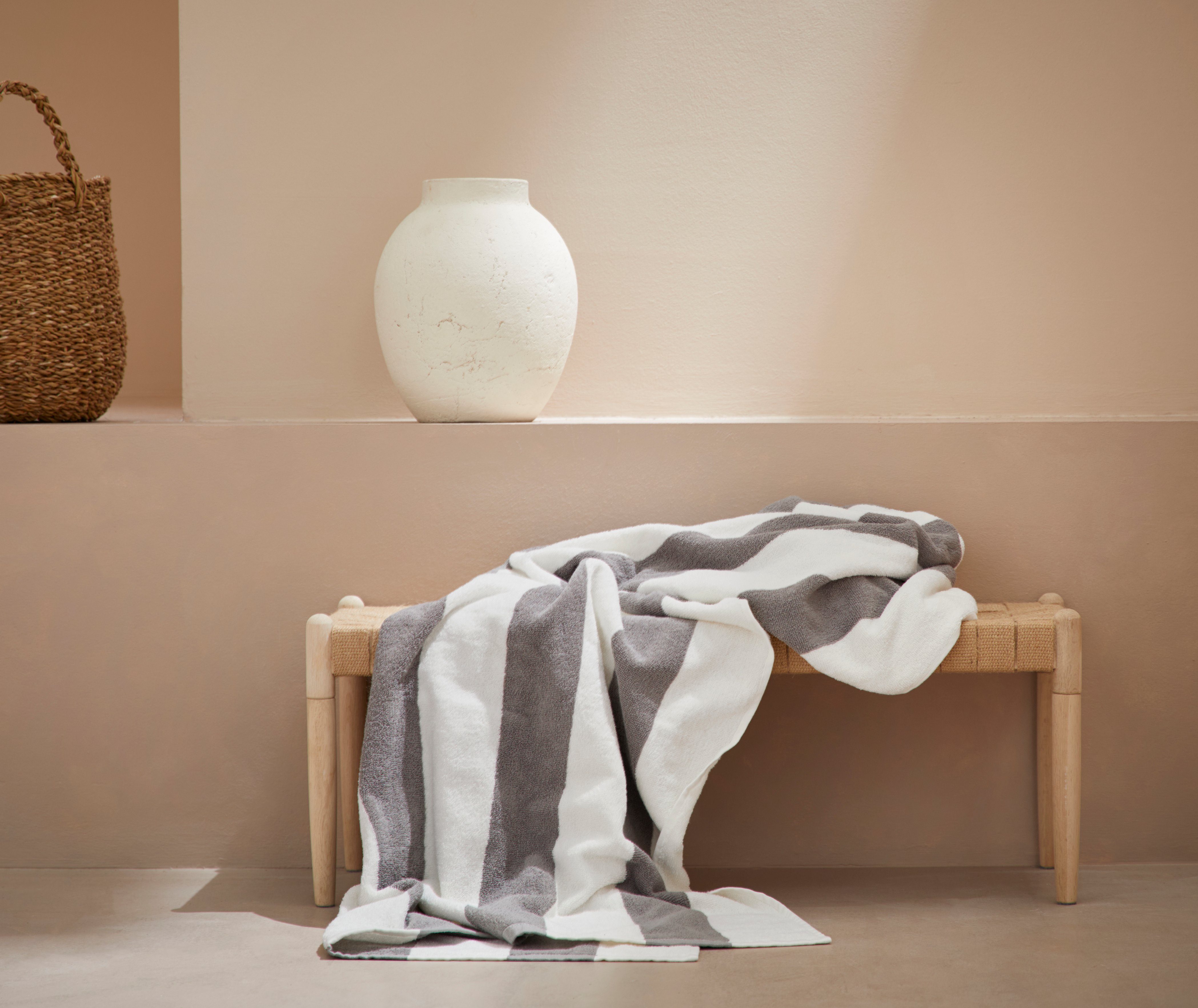 LeGer Home by Lena Gercke Strandlaken Lija, strandhanddoek 100x180cm Handdoek met moderne strepen van 100% katoen (1 stuk)