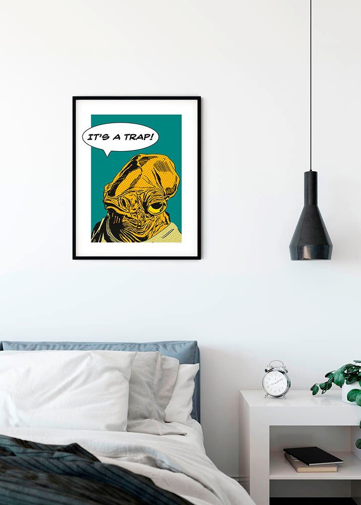Komar Wanddecoratie Star Wars Classic stripverhaal aandeel Ackbar Wanddecoratie voor de kinderkamer - zonder lijst (1 stuk)