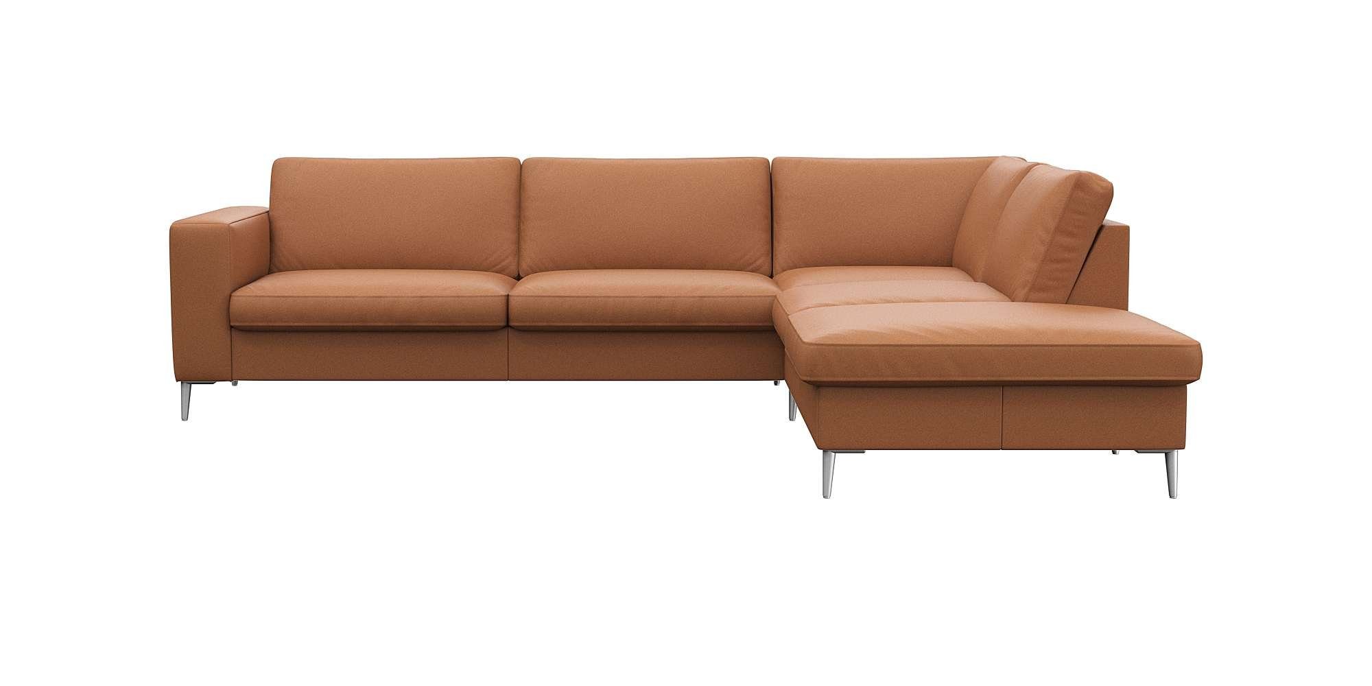 FLEXLUX Hoekbank Fiore, super zitcomfort door koudschuim in de zitting, L-vorm bruin, hoekbanken, 273 cm