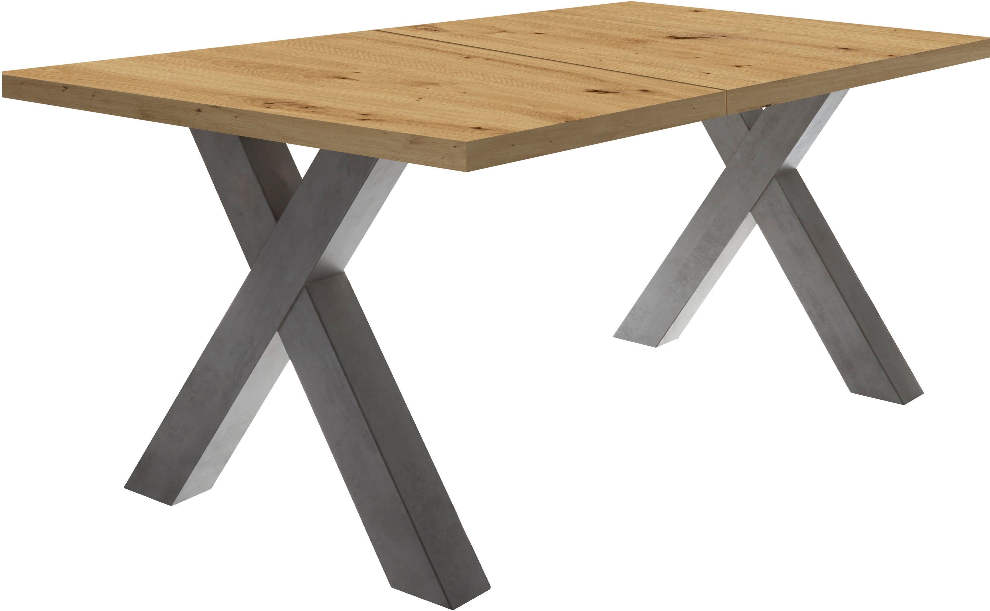 Mäusbacher Eettafel Mister TOPSELLER! met lade (160-210 cm), frame in x-model eettafels bruin