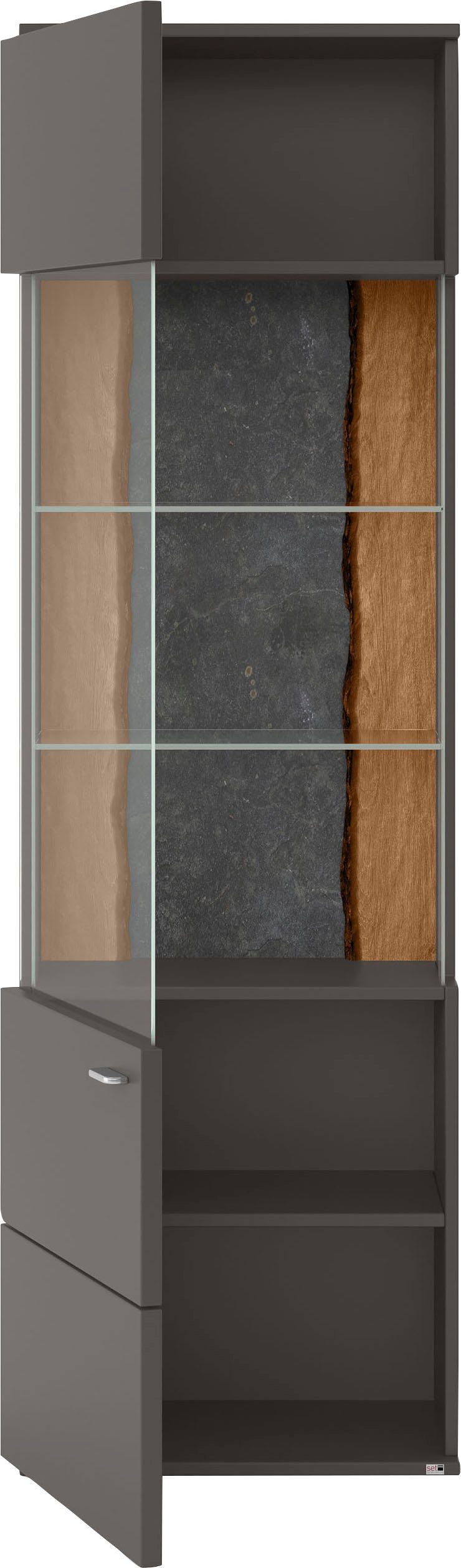 set one by Musterring Vitrinekast Tacoma Type 01, hoogte 207, 4 cm, met getinte glasdeur