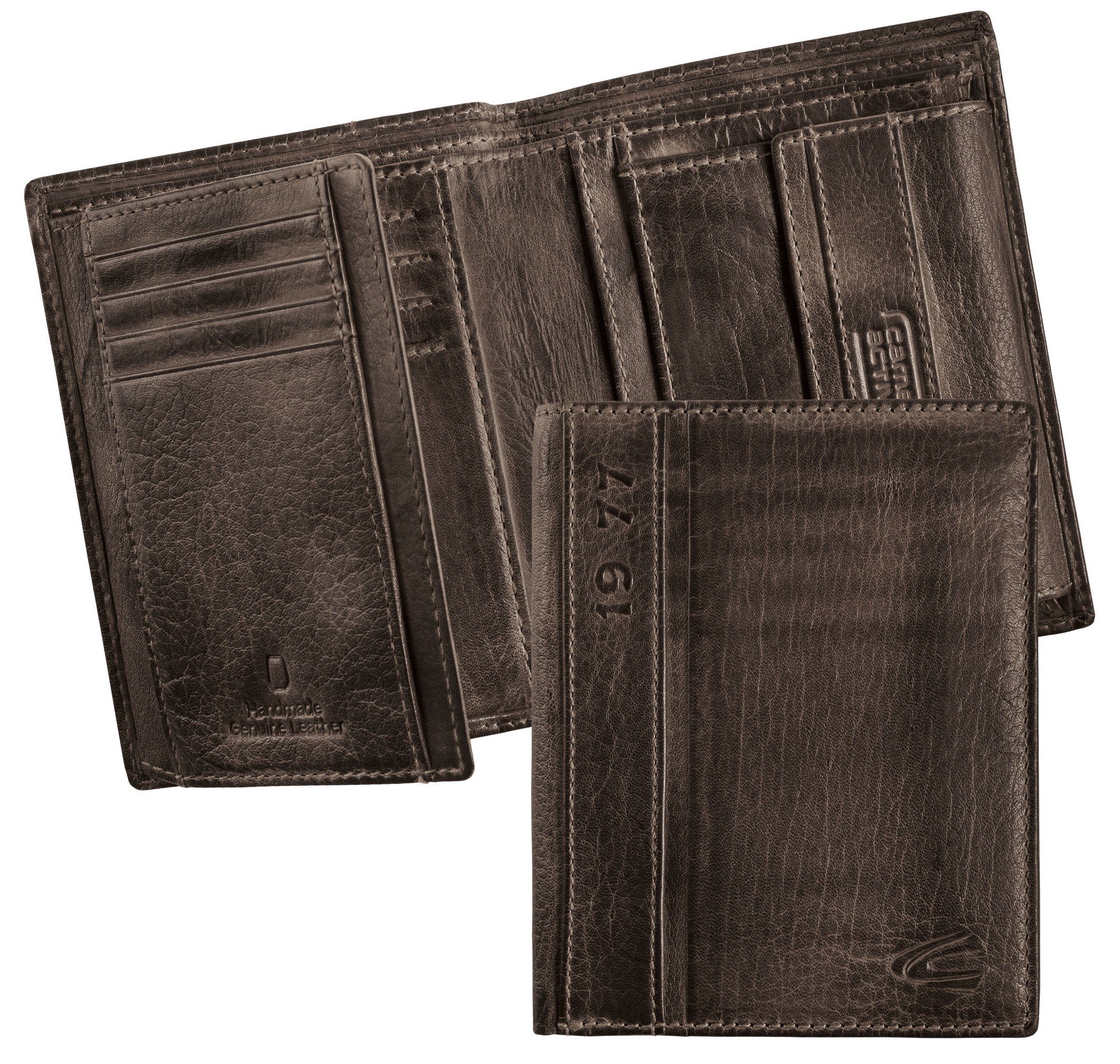 camel active Portemonnee Melbourne van hoogwaardig rundleer met robuuste stiksels in used look