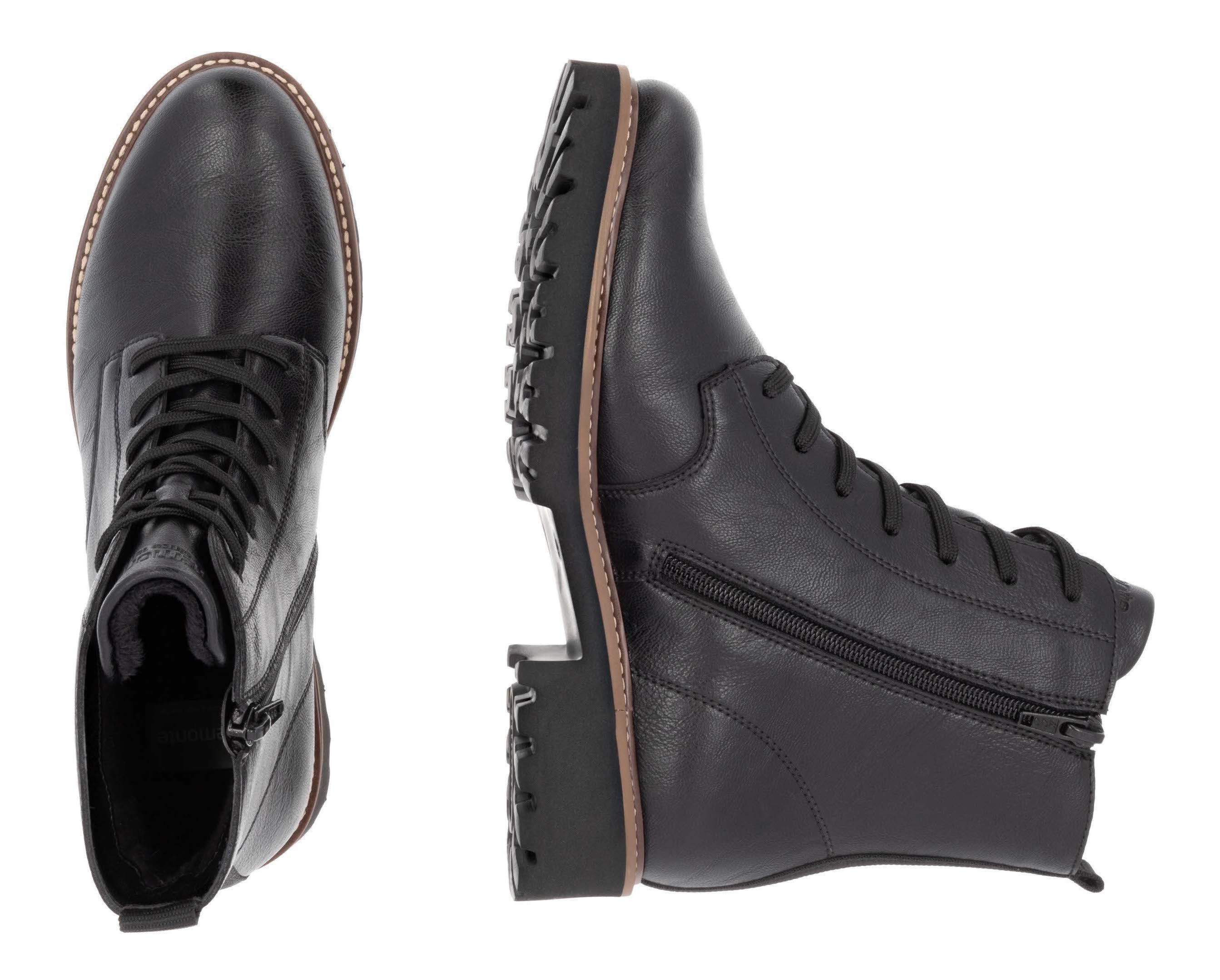 Remonte Veterschoenen blokhak, veterschoen, enkellaars in used look