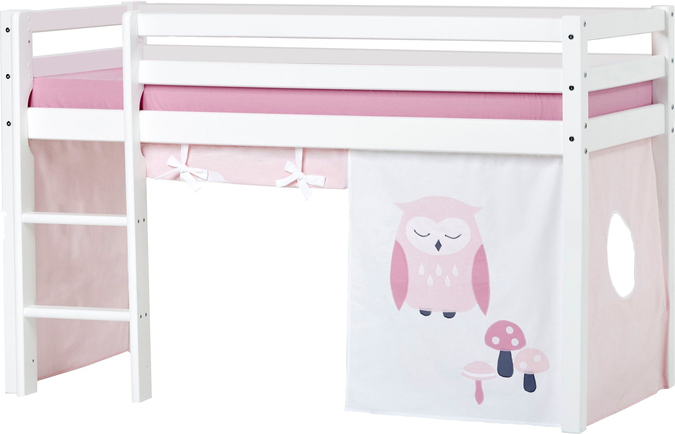 Hoppekids Hoogslaper ECO Dream, kinderbed, speelbed, halfhoog bed van massief hout