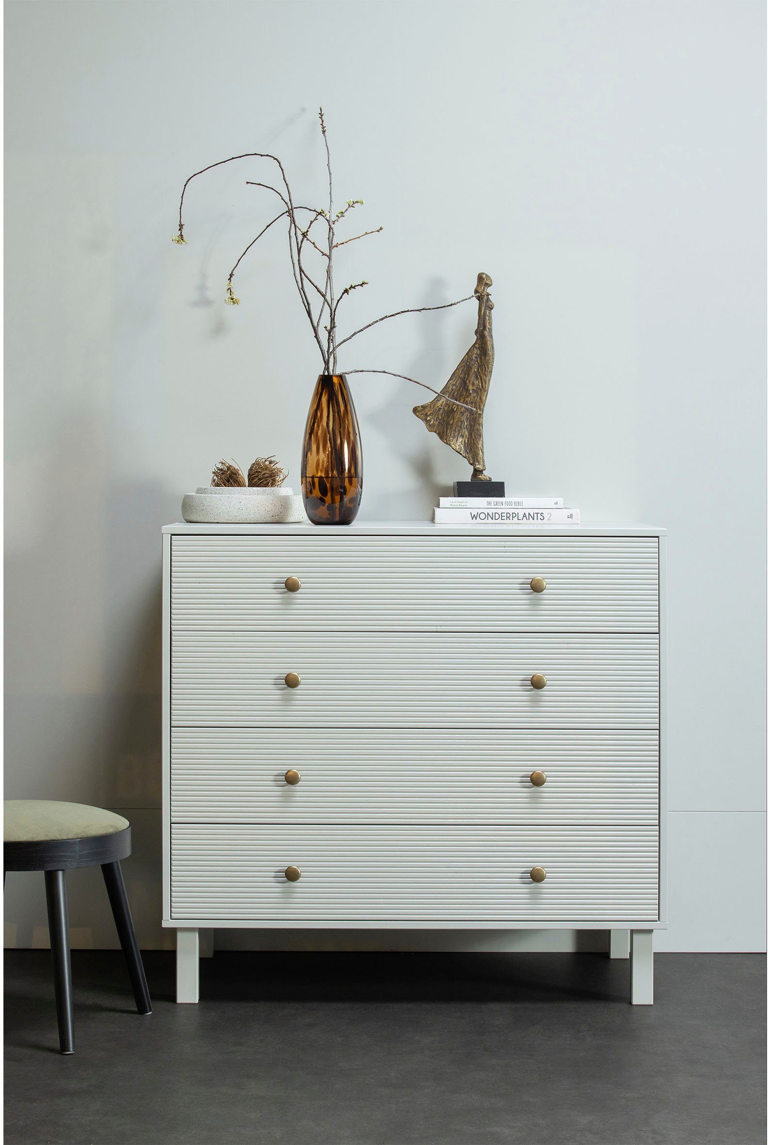 WOOOD Dressoir Madu Lades-comode, H 91 cm x B 94 cm dressoirs grijs