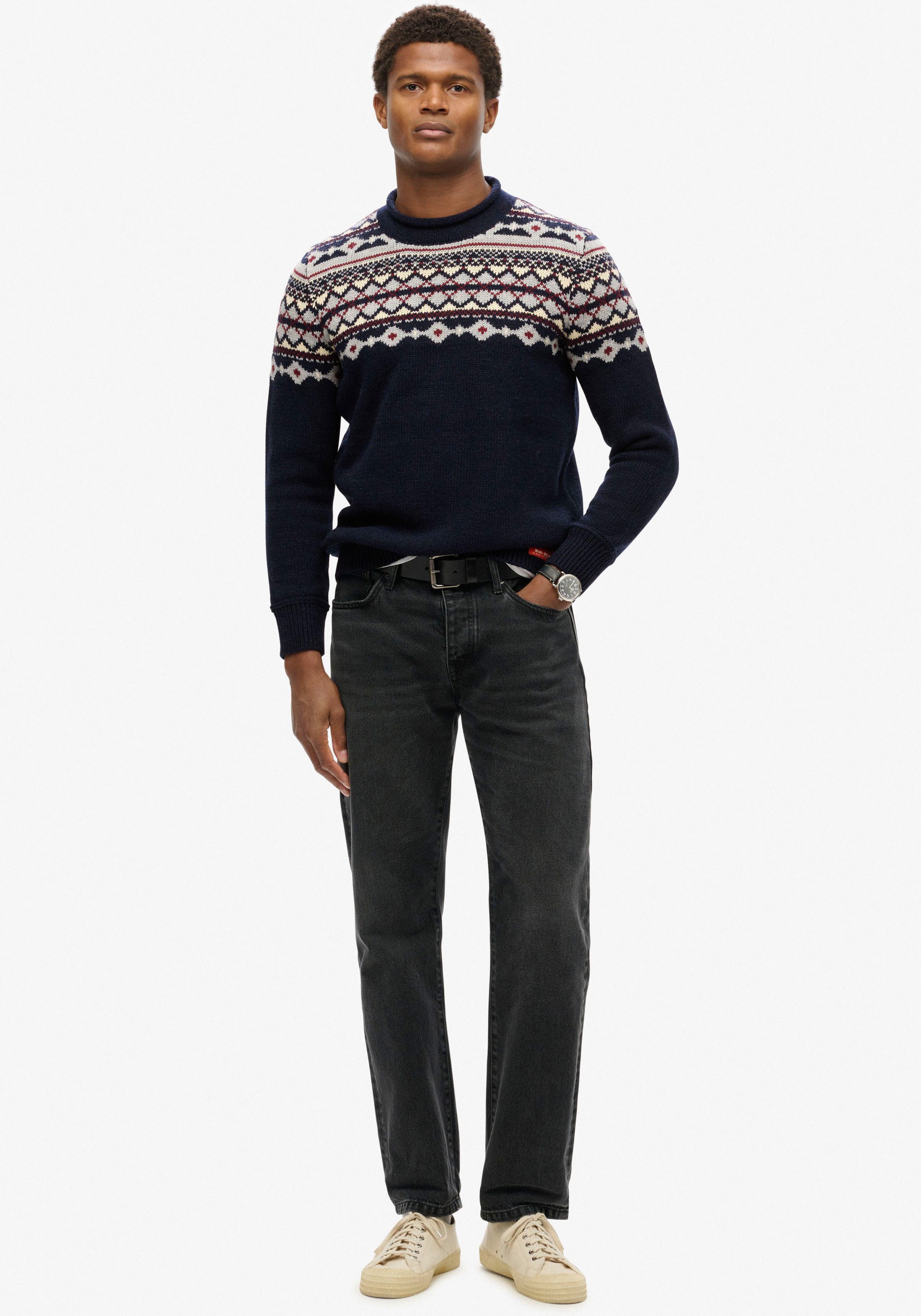 Superdry Trui met ronde hals FAIRISLE KNIT CREW JUMPER