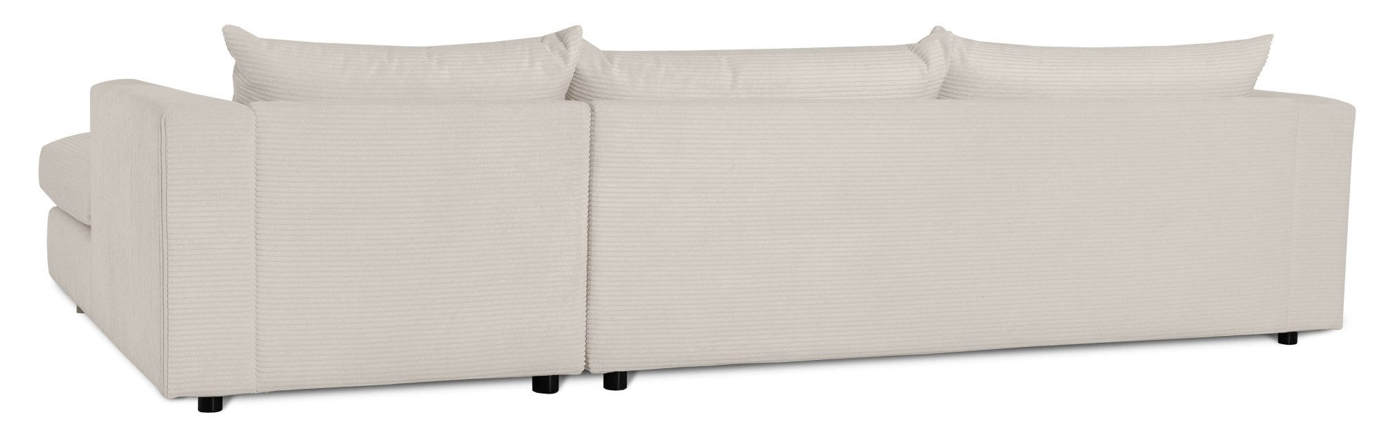 LeGer Home by Lena Gercke Hoekbank Avelina Breedte 297 cm, in cord- en chenille-stof, rugkussen met veren (2-delig)