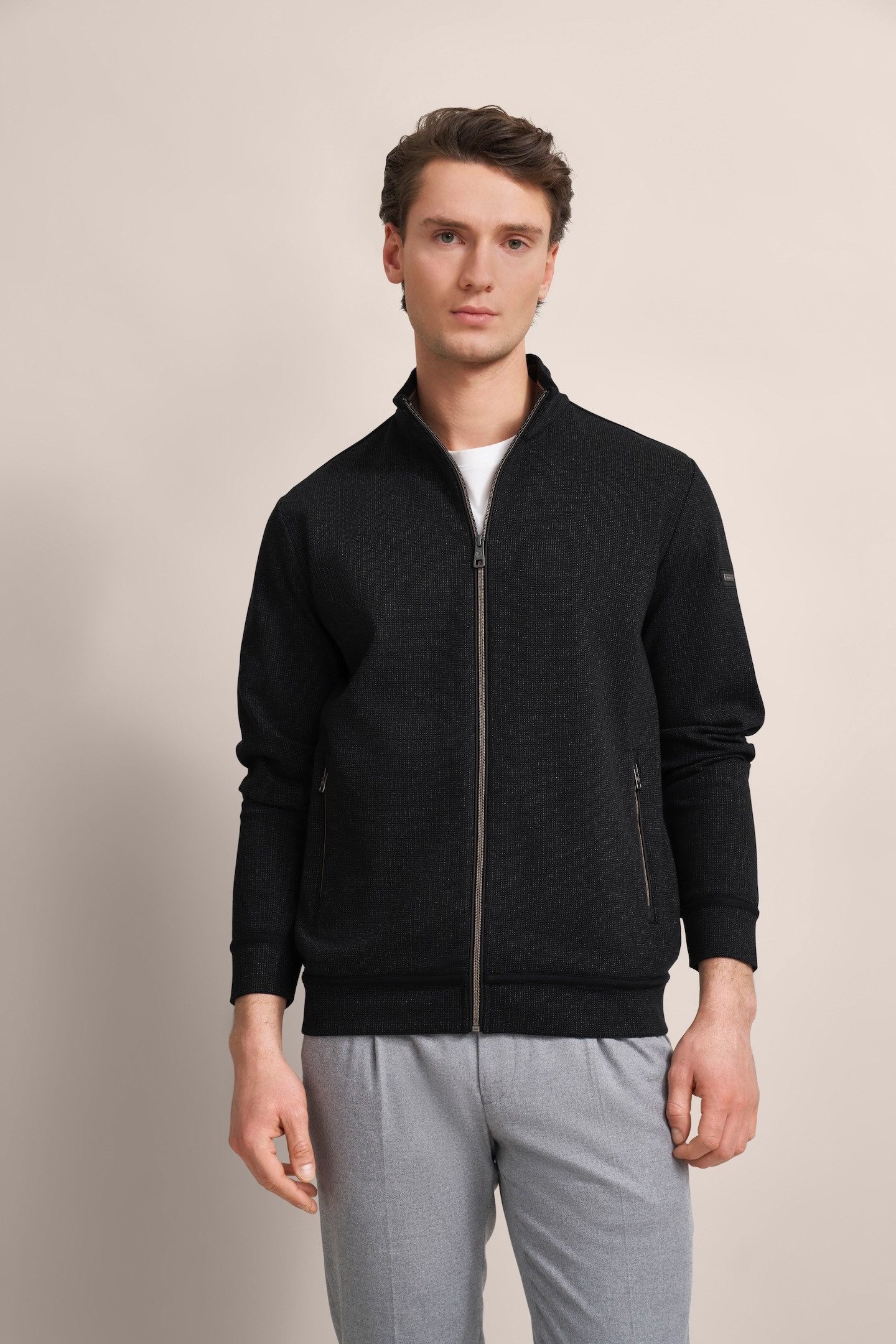 Bugatti Sweatvest met lichte structuur