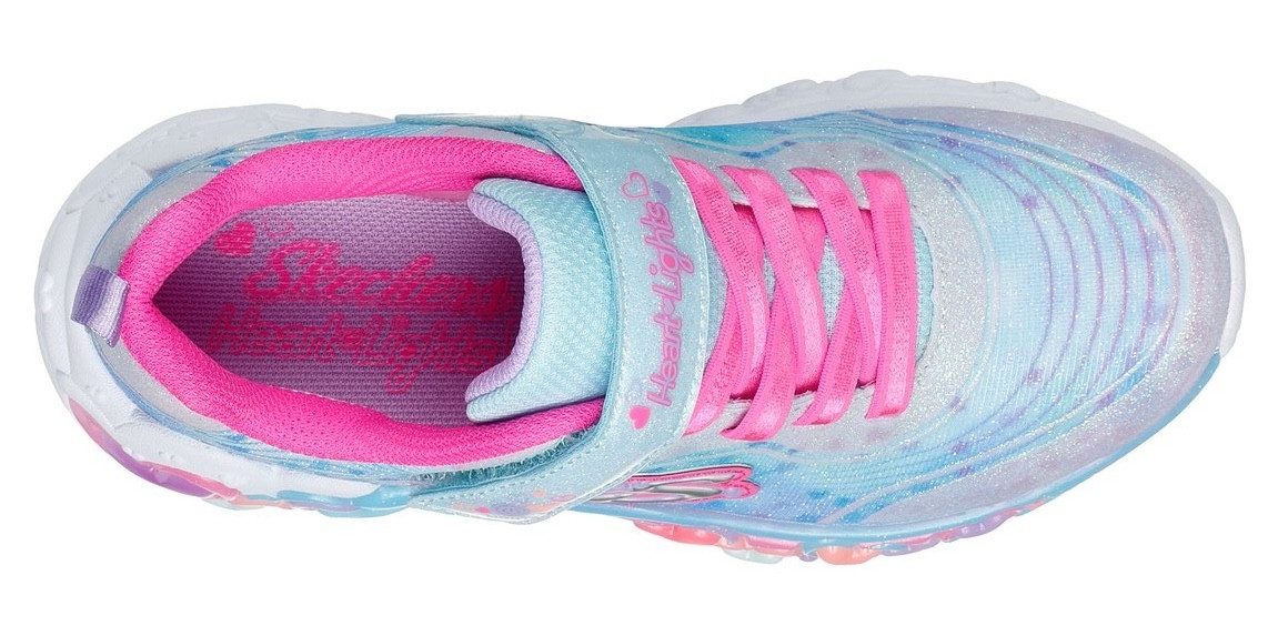 Skechers Sneakers ETERNAL HEART LIGHTS , blink,-klittenbandschoen met hart-applicatie, maat sjabloon om te downloaden