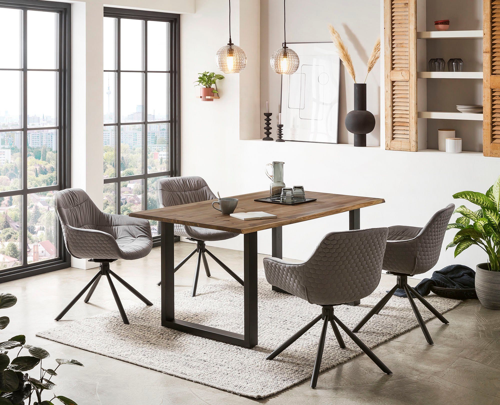 SalesFever Eettafel met echte boomrand