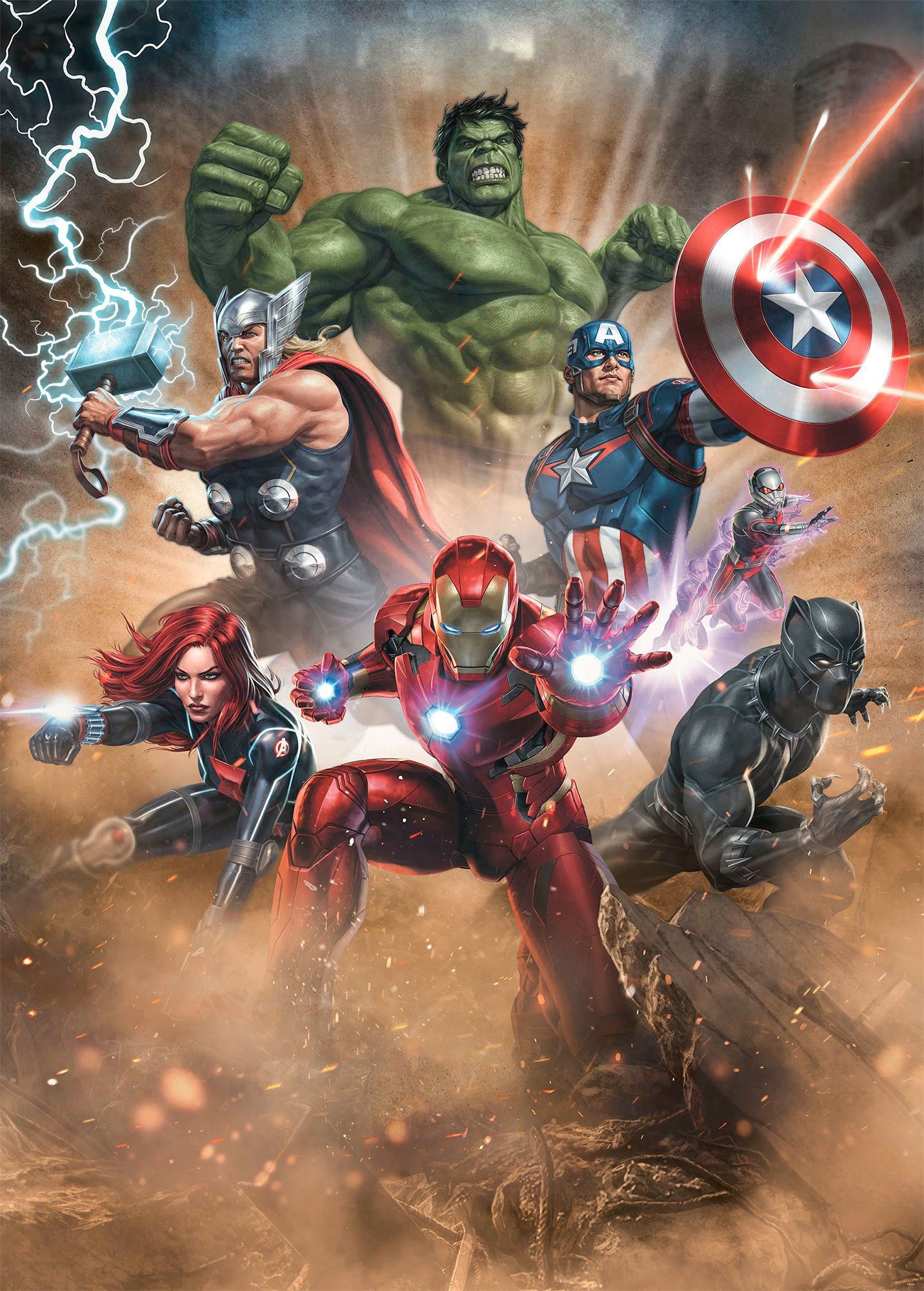Komar Vliesbehang Digitale print vlies - Avengers Superpower - Afmeting 200 x 280 cm