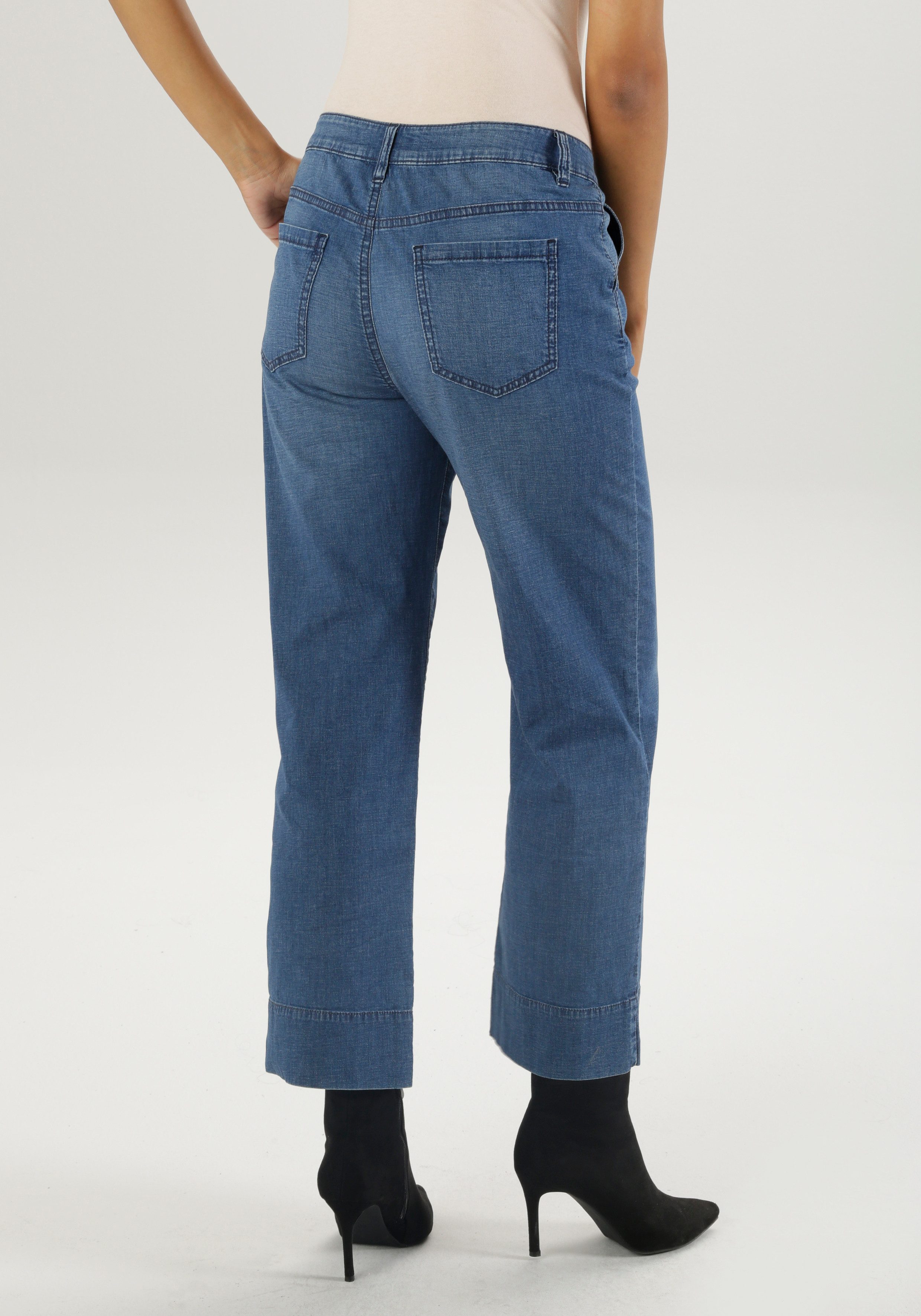 Aniston SELECTED Straight jeans met brede pijpen reguliere taille