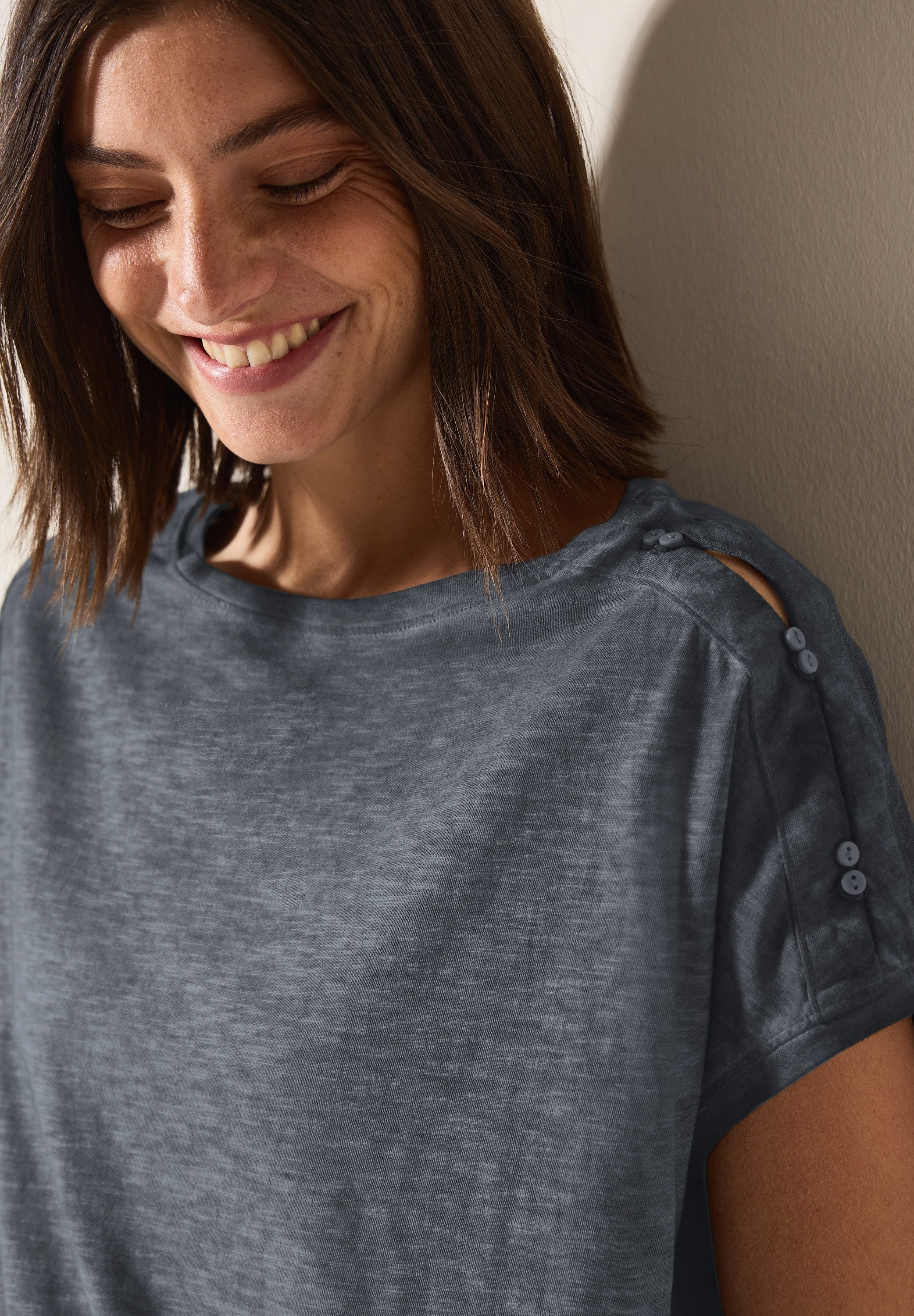 Cecil T-shirt met knoopdetail