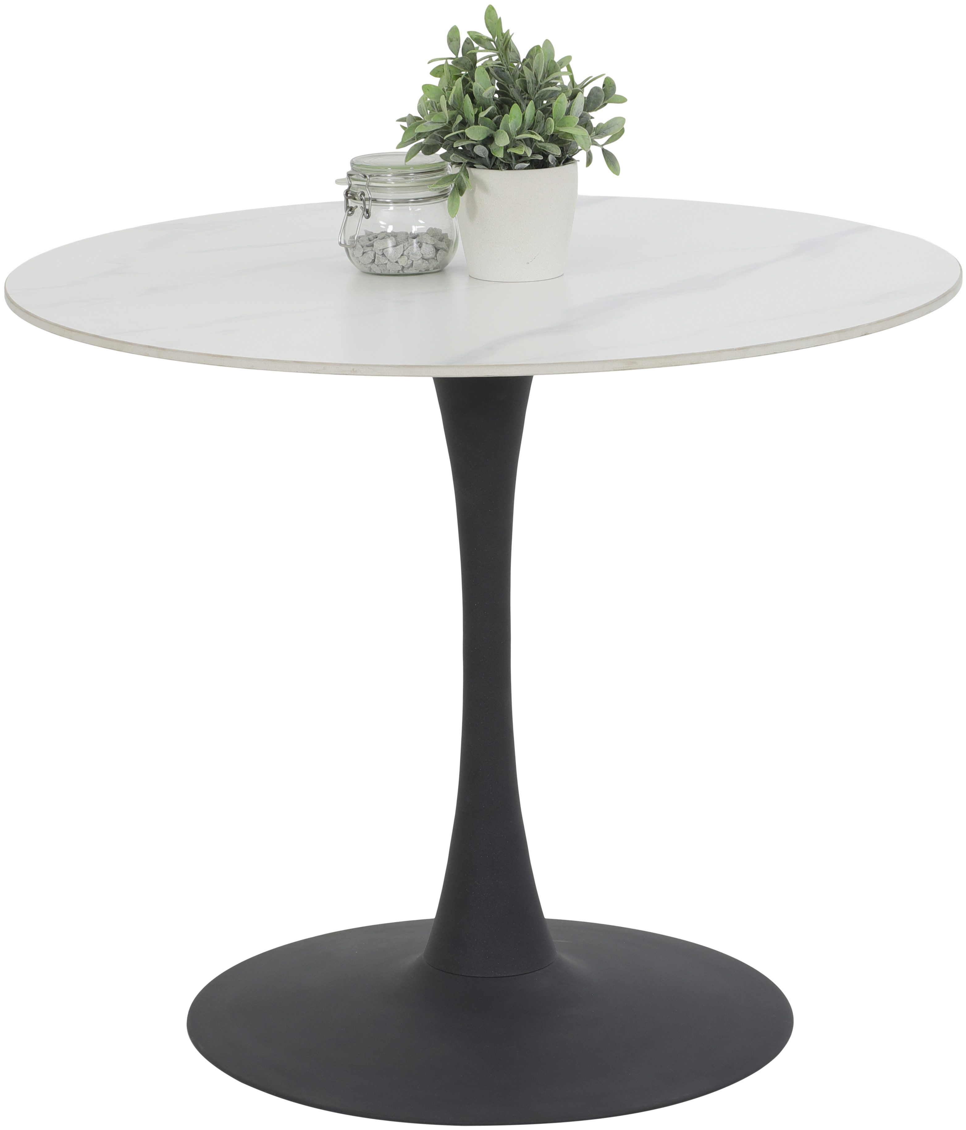 HELA Eethoek MOSEL Tafel 90x75 cm, ronde plaat, gesinterde steen, armleuningsstoel (3-delig)