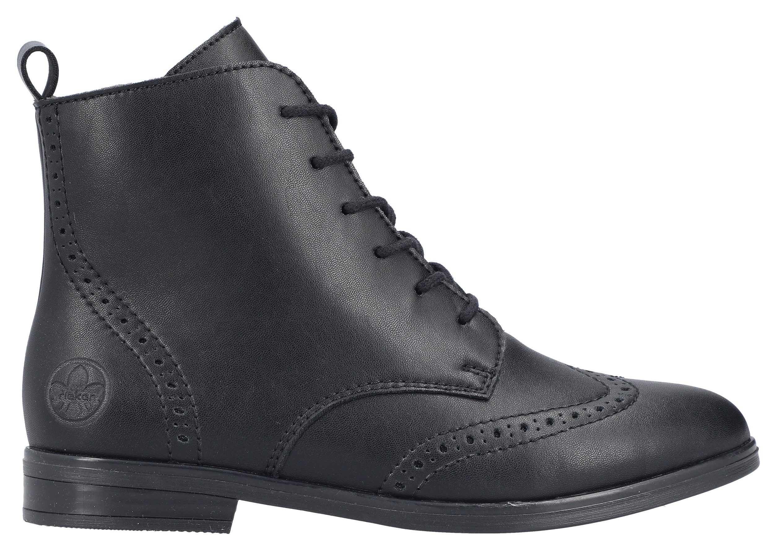 Rieker Veterlaarsjes , veterschoenen, blokhak, met aanhaallus