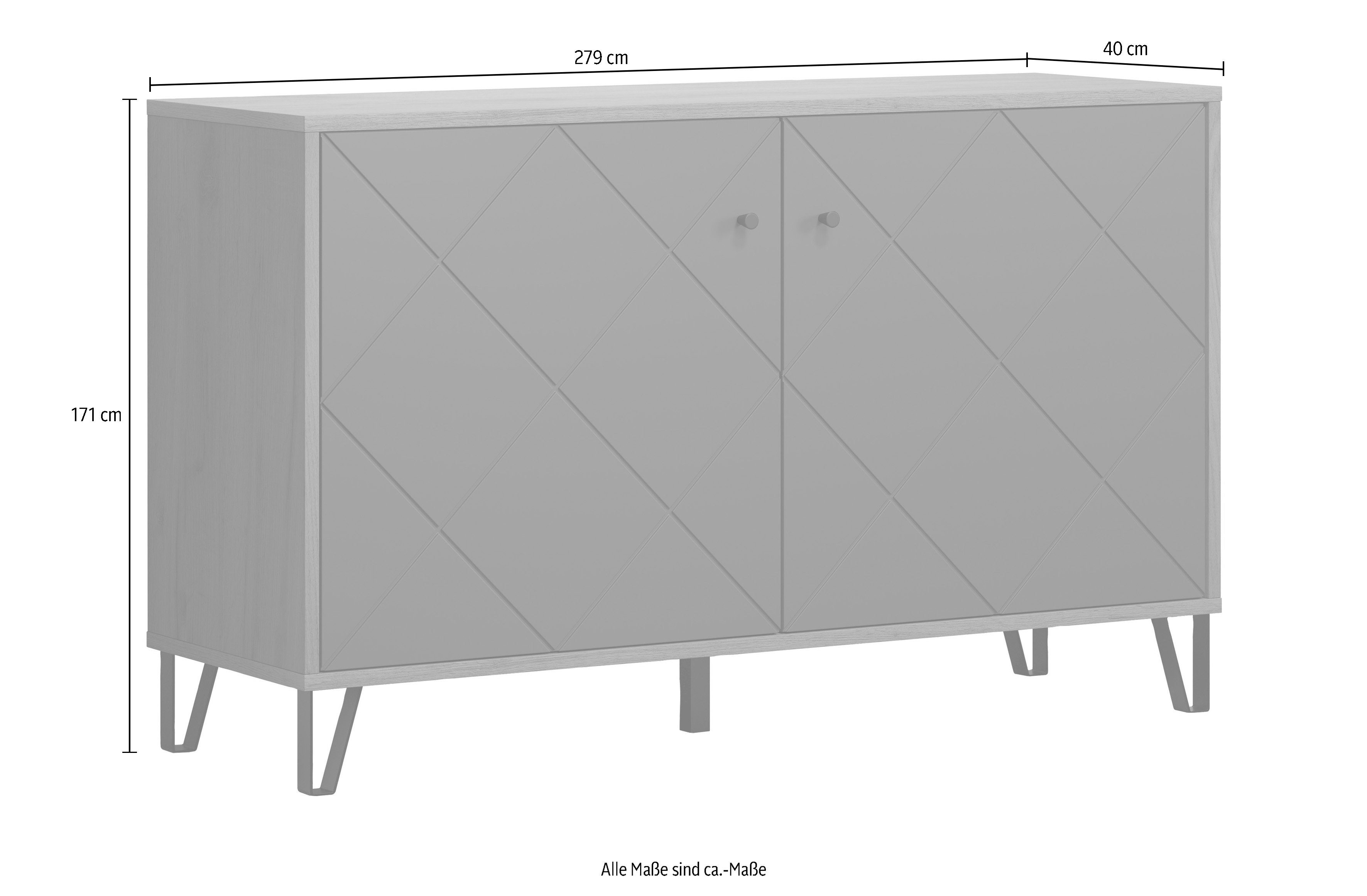 Places of Style Dressoir MOLVENO opvallend design met gestructureerde fronten, soft-closetechniek (1 stuk)