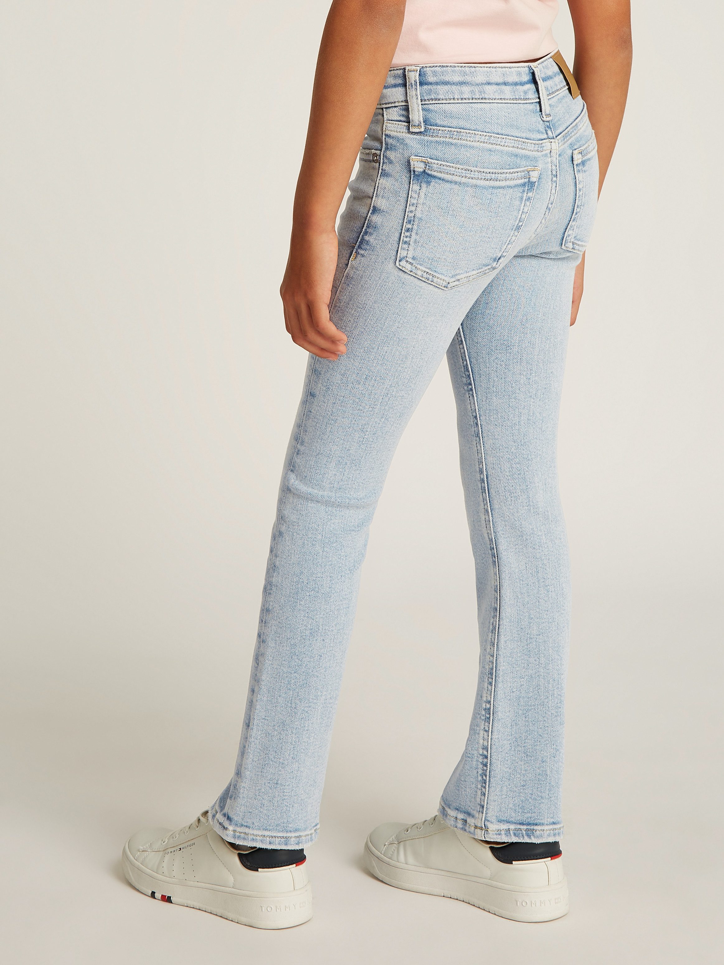 Calvin Klein Bootcut jeans MR FLARE LIGHT BLUE VISUAL DENIM voor kinderen tot 16 jaar met logopatch