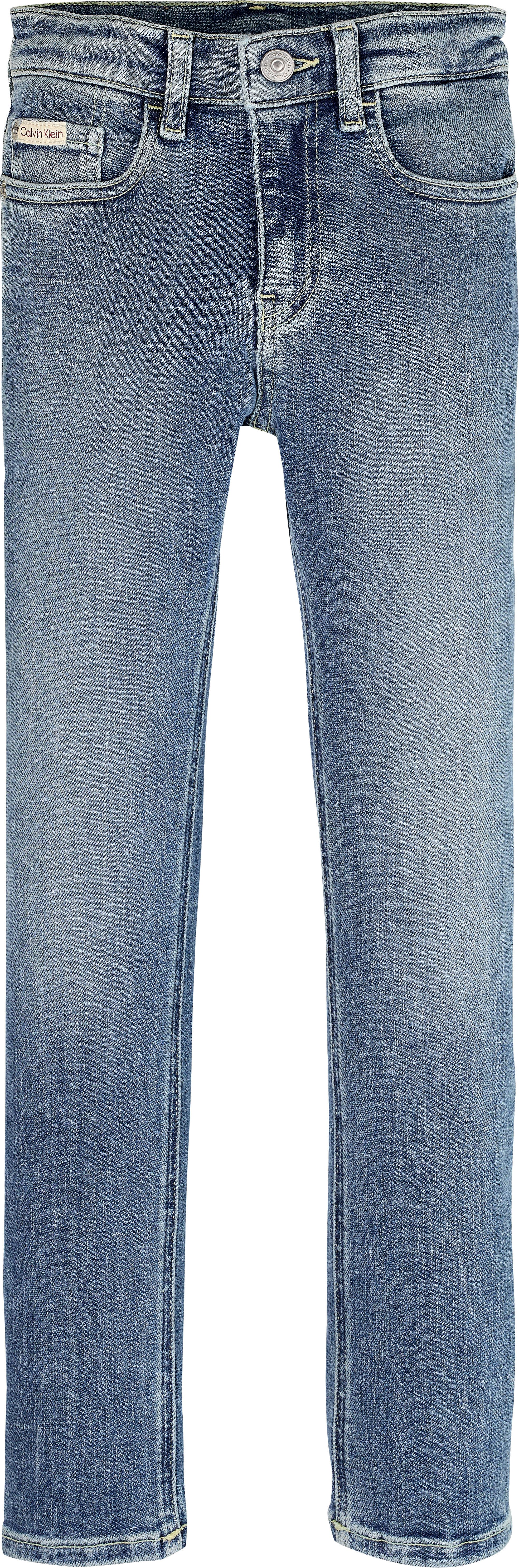 Calvin Klein Slim fit jeans SLIM NEW MID BLUE PWS voor kinderen tot 16 jaar, in coole wassing