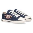 tommy hilfiger sneakers low cut lace-up sneaker met breed logo blauw
