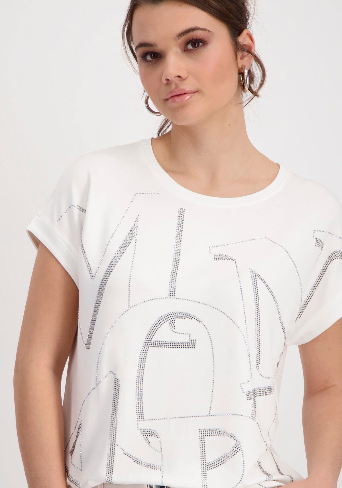 Monari Shirt met ronde hals met letterprint