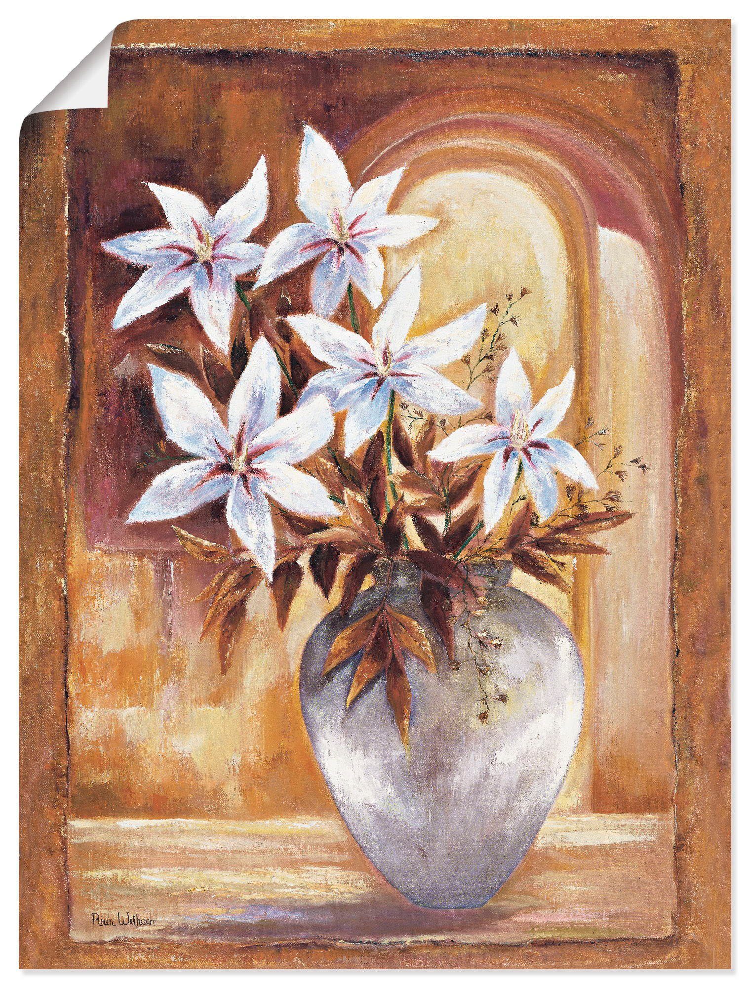 Artland Artprint Witte bloemen in vaas II
