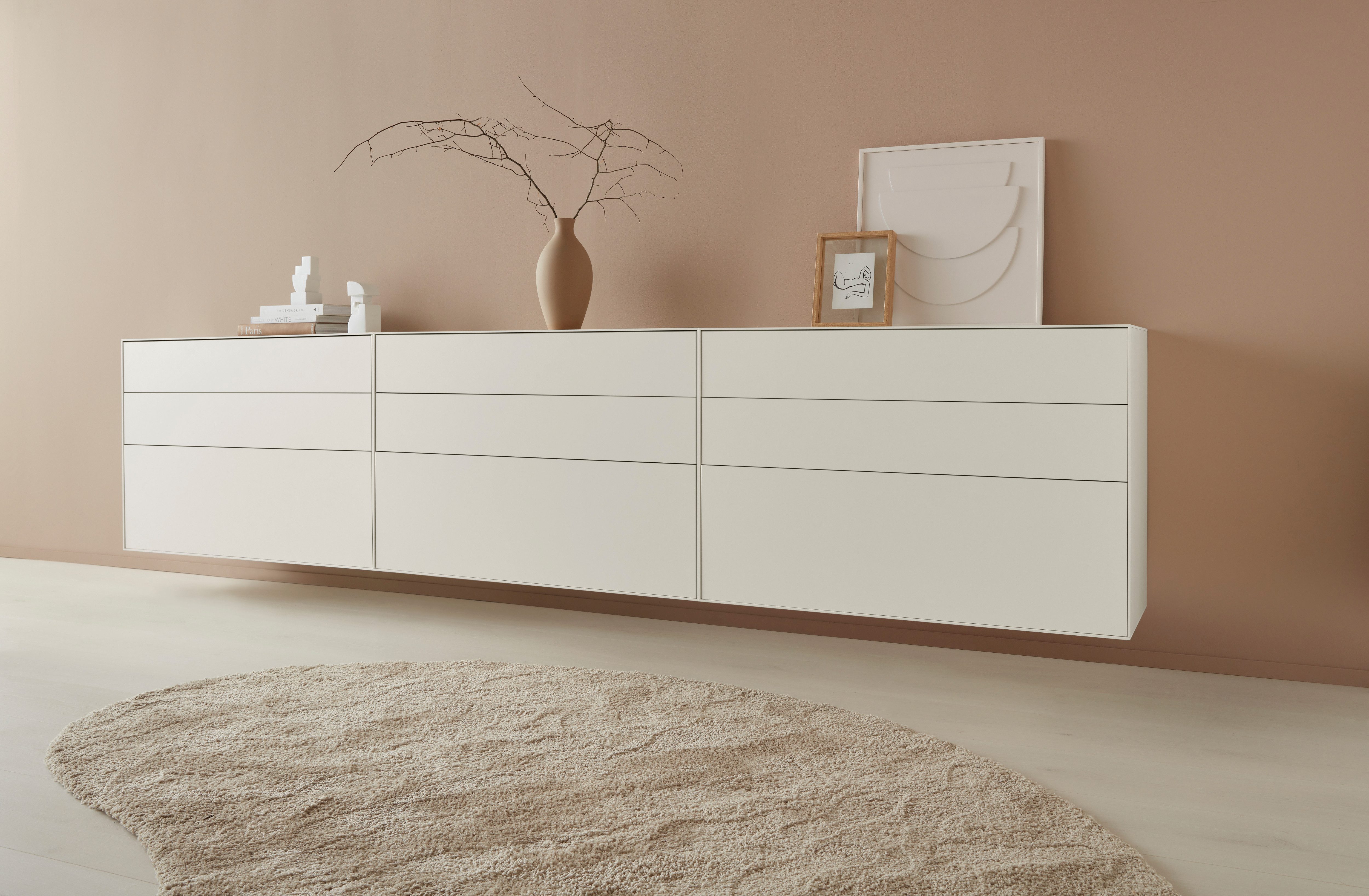 LeGer Home by Lena Gercke Dressoir Essentials Breedte: 335 cm, MDF gelakt, push-to-open-functie (3 stuks)