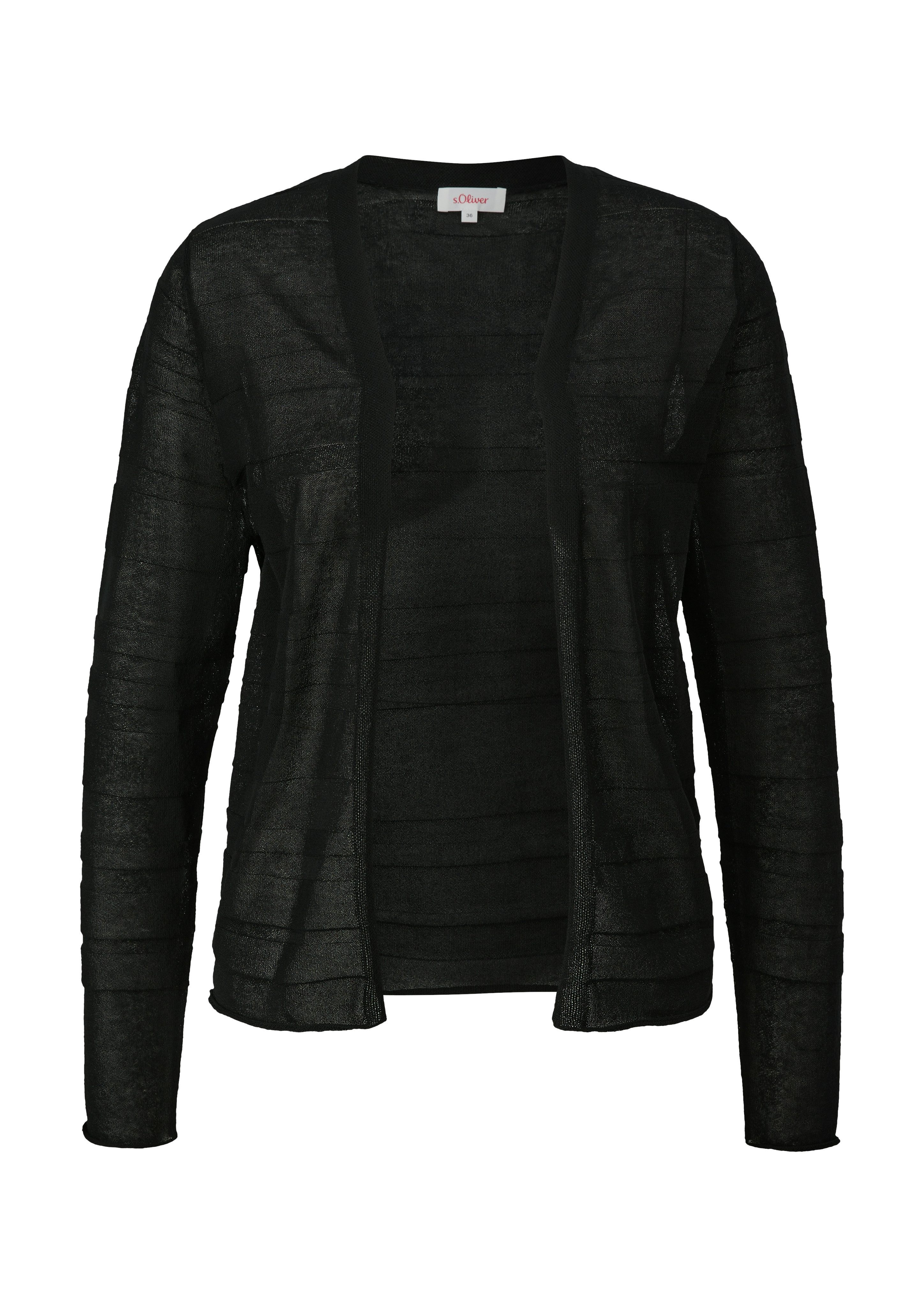s.Oliver Cardigan met patroonstructuur en zonder sluiting