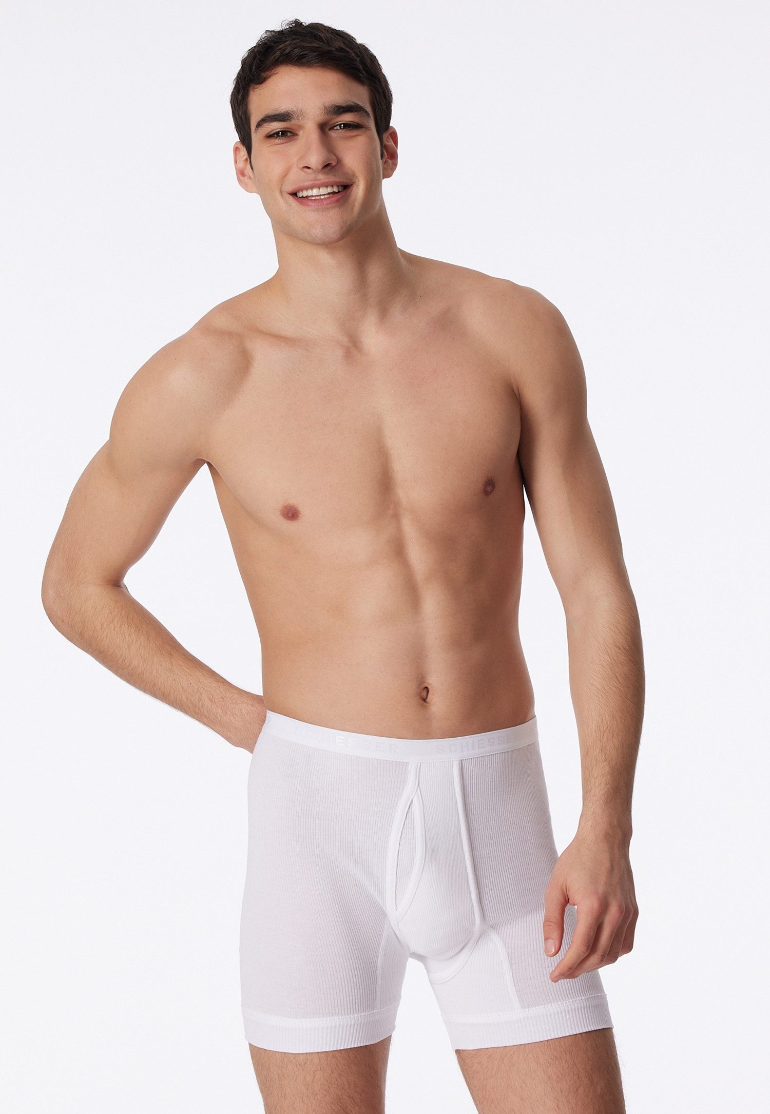 Schiesser Boxershort Original Classics met gulp, iets langere pijpen