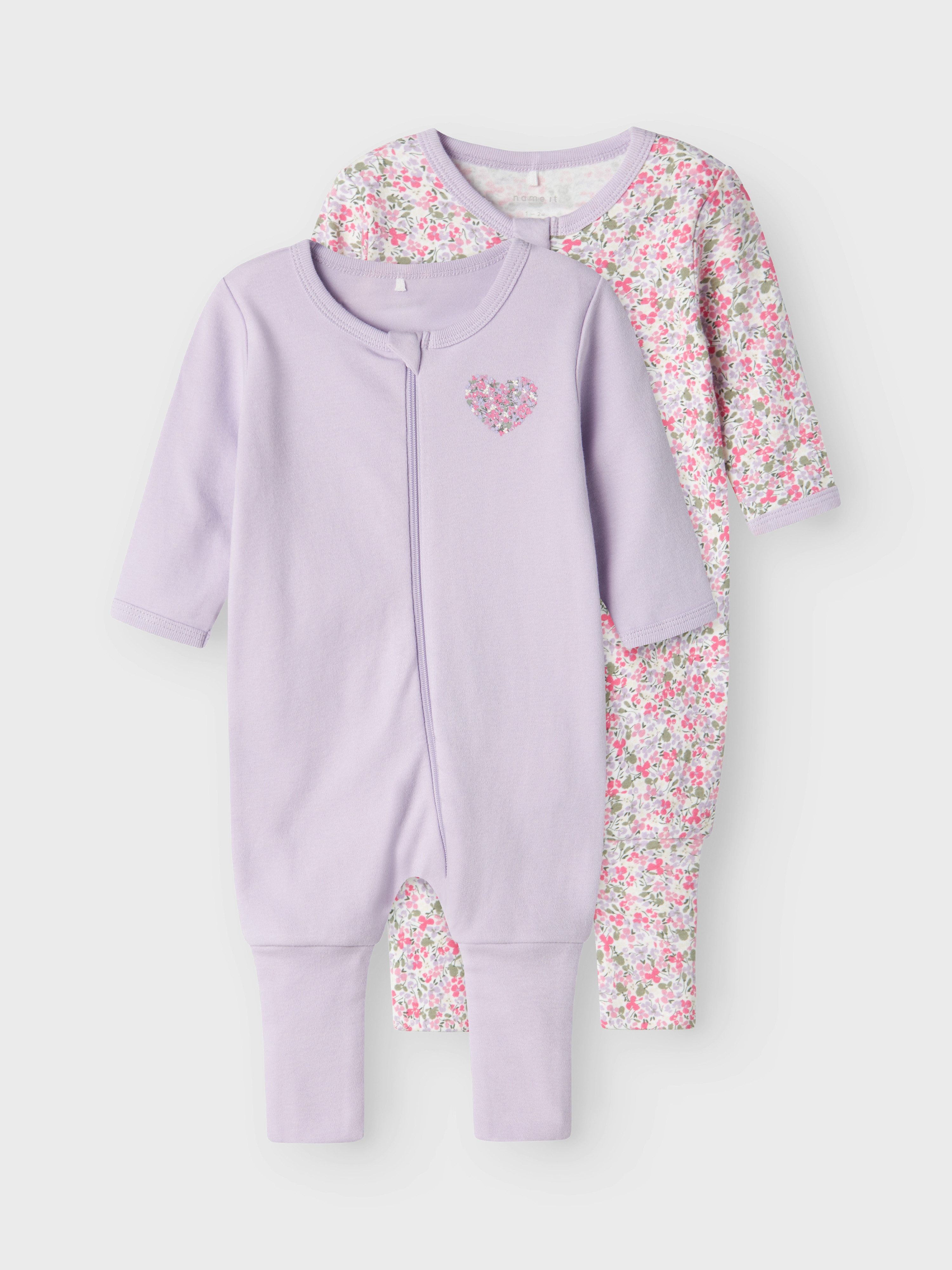 Name It Pyjama NBFNIGHTSUIT 2P ZIP FF PETIT FLOWER NOOS (set, 2-delig)