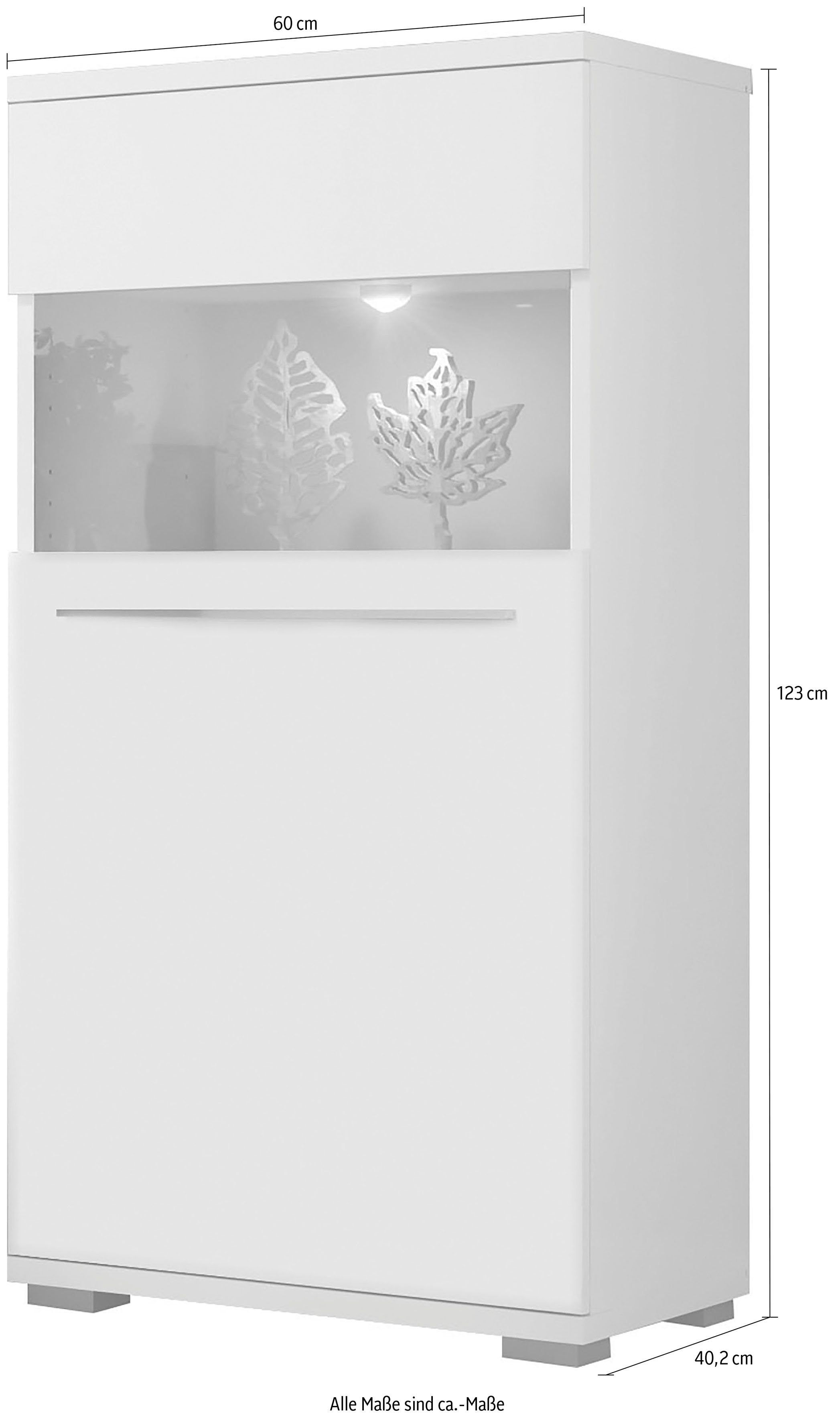Places of Style Vitrinekast Piano UV-gecoat, soft close-functie