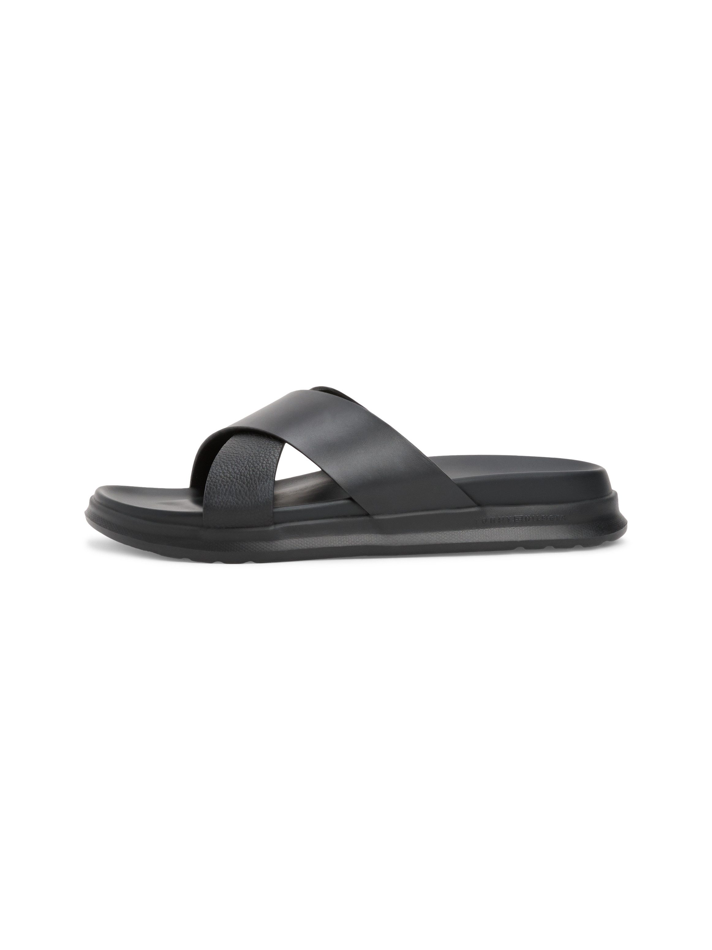 Tommy Hilfiger Slippers D DENSITY HILFIGER LTH CC SAND , zomerschoen, instapschoen, flats in smalle vorm