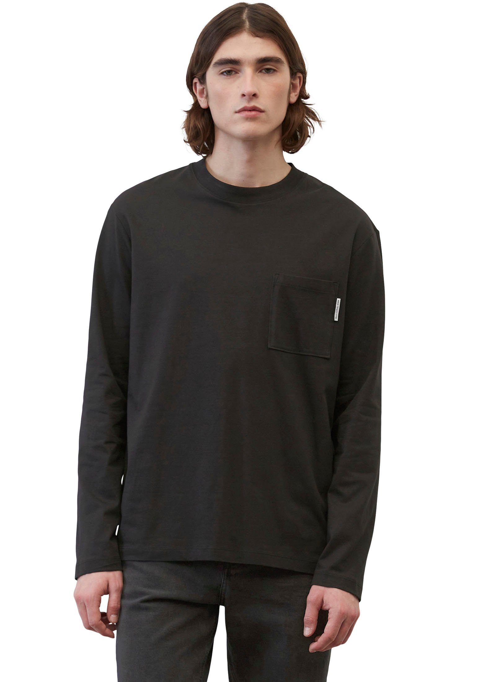 Marc O'Polo DENIM Shirt met lange mouwen met opgestikte borstzak heren longsleeves maat S zwart