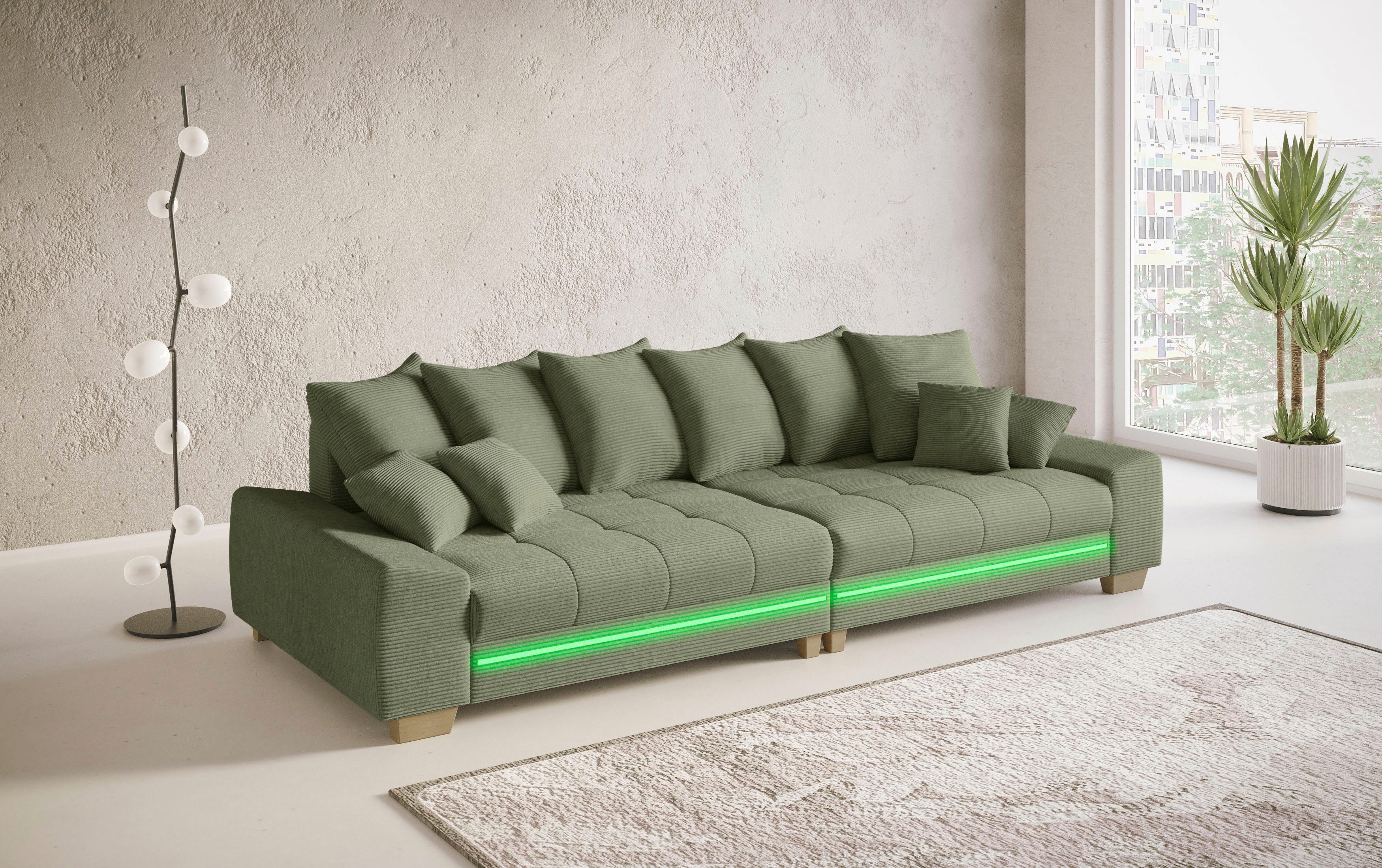 Mr. Couch Megabank Nikita II met rgb-led verlichting, optioneel met koudschuim