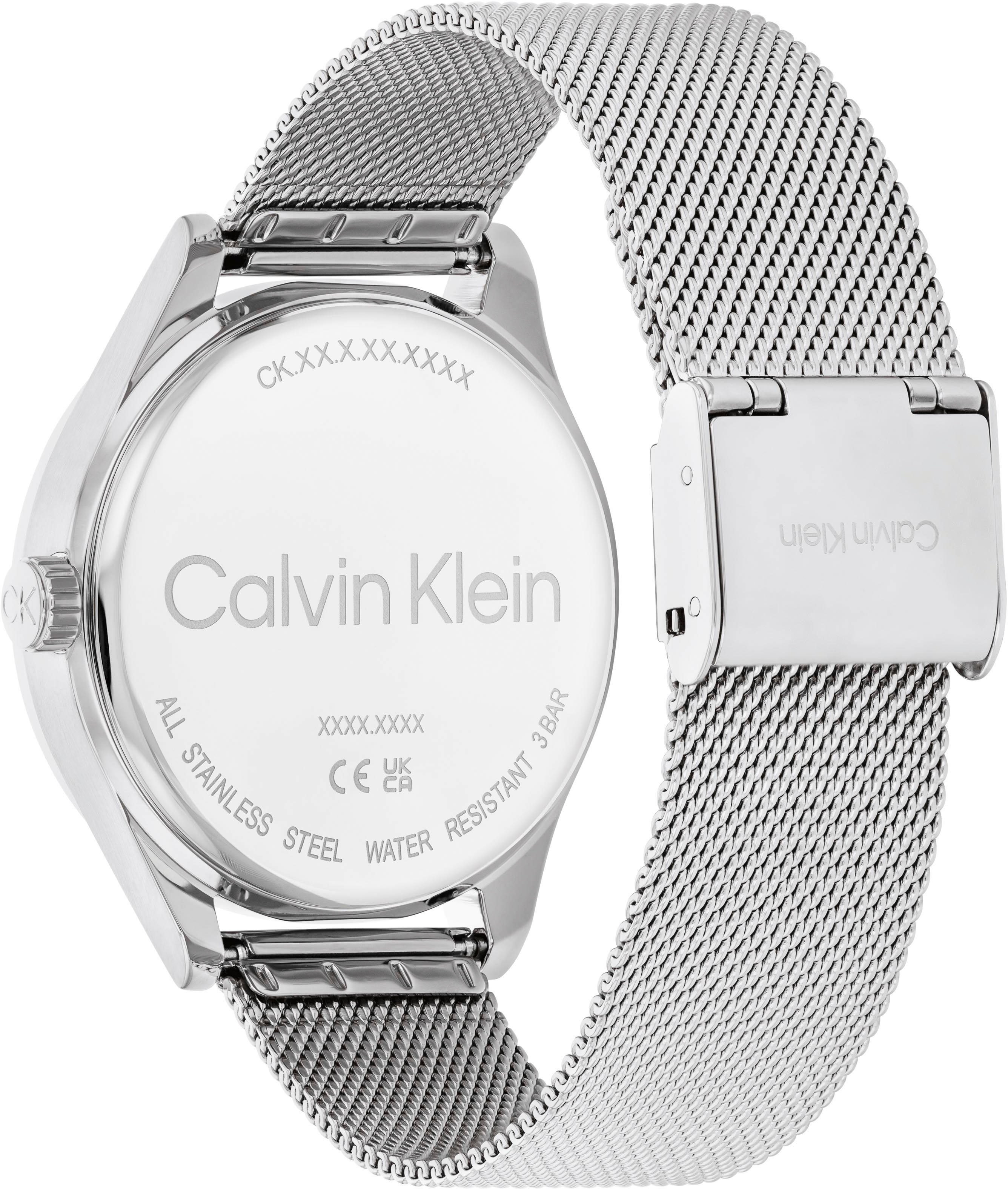 Calvin Klein Multifunctioneel horloge Timeless Quartz horloge, armbanduhr, dames, datum, glaskristallen, roestvrijstalen band
