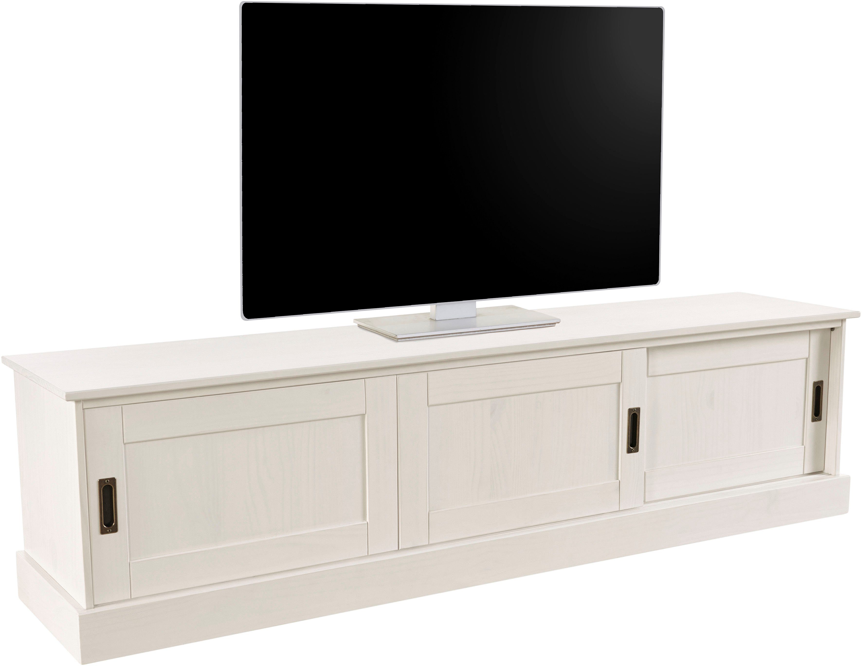 Home affaire Tv-meubel Schröder Commode met 3 schuifdeuren, van massief dennenhout