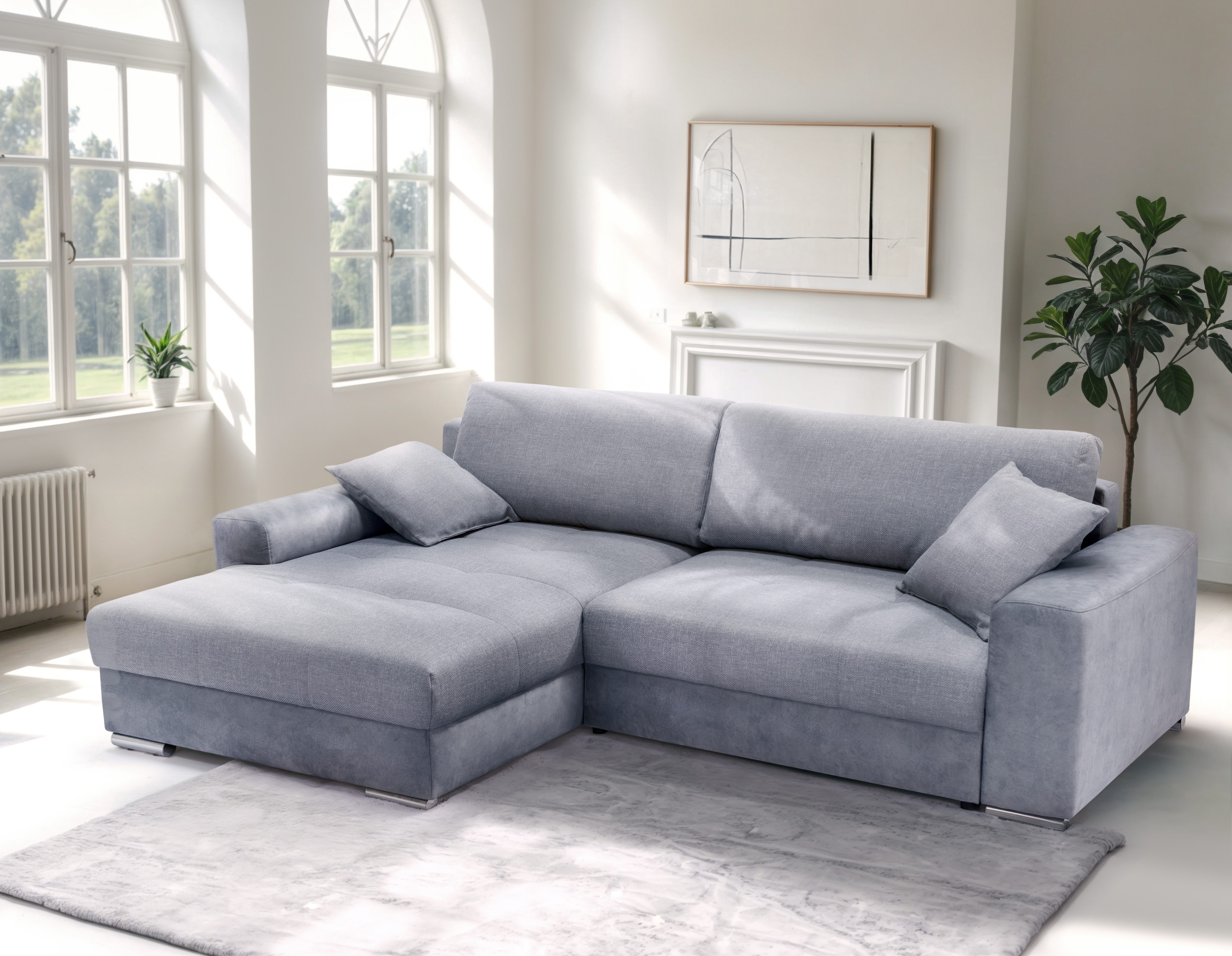 exxpo - sofa fashion Hoekbank Larnaca, incl. bedfunctie en opbergruimte, comfortabel en gezellig,