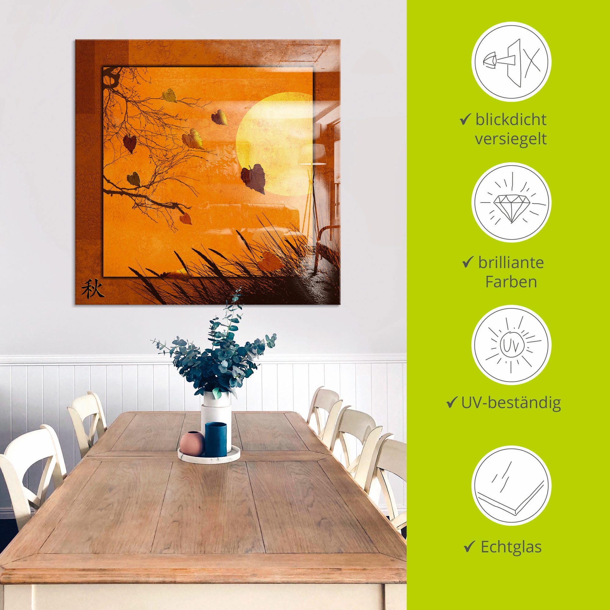 Artland Print op glas Serie vier seizoenen - Herfst