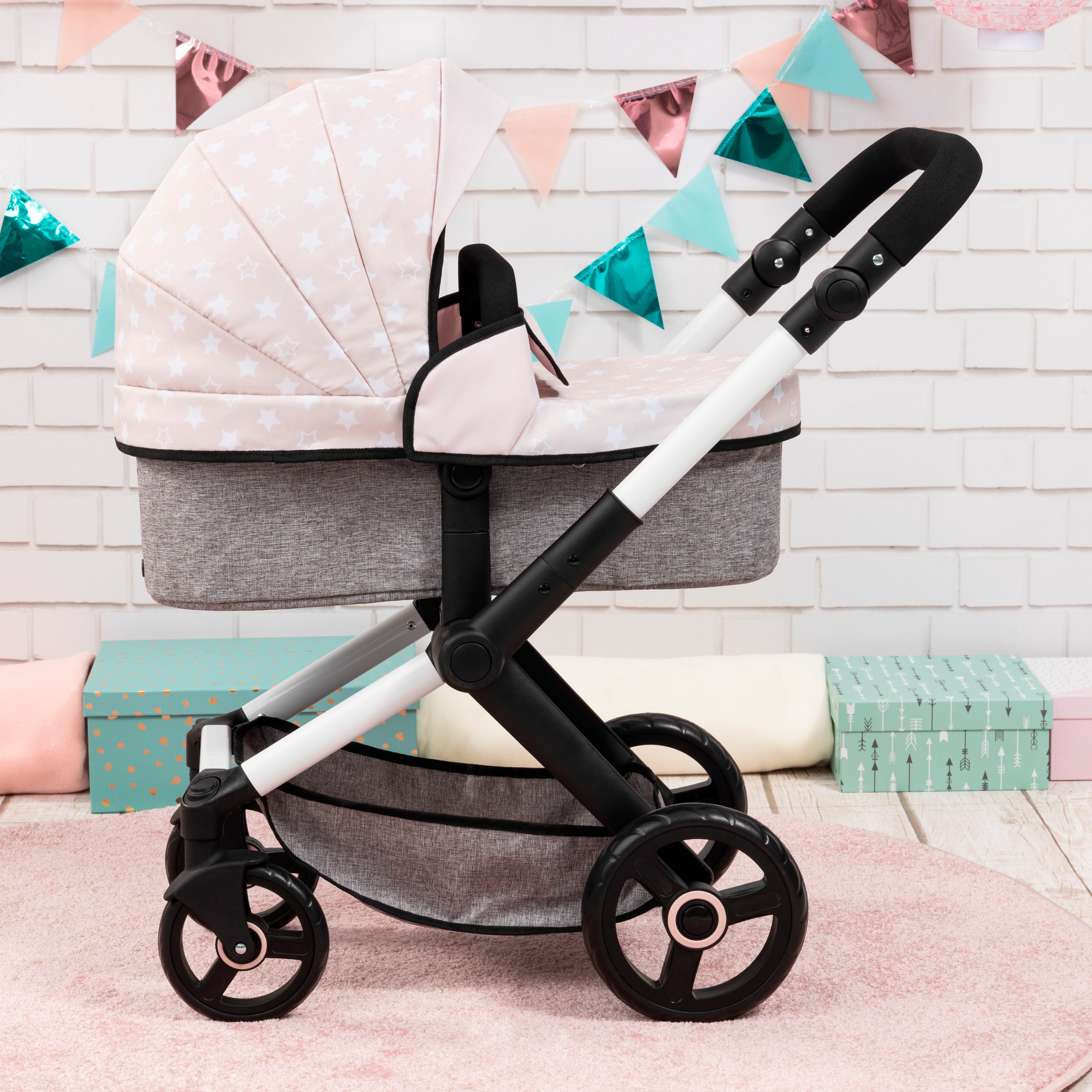 Bayer Combi-poppenwagen Xeo, beige sterretjes