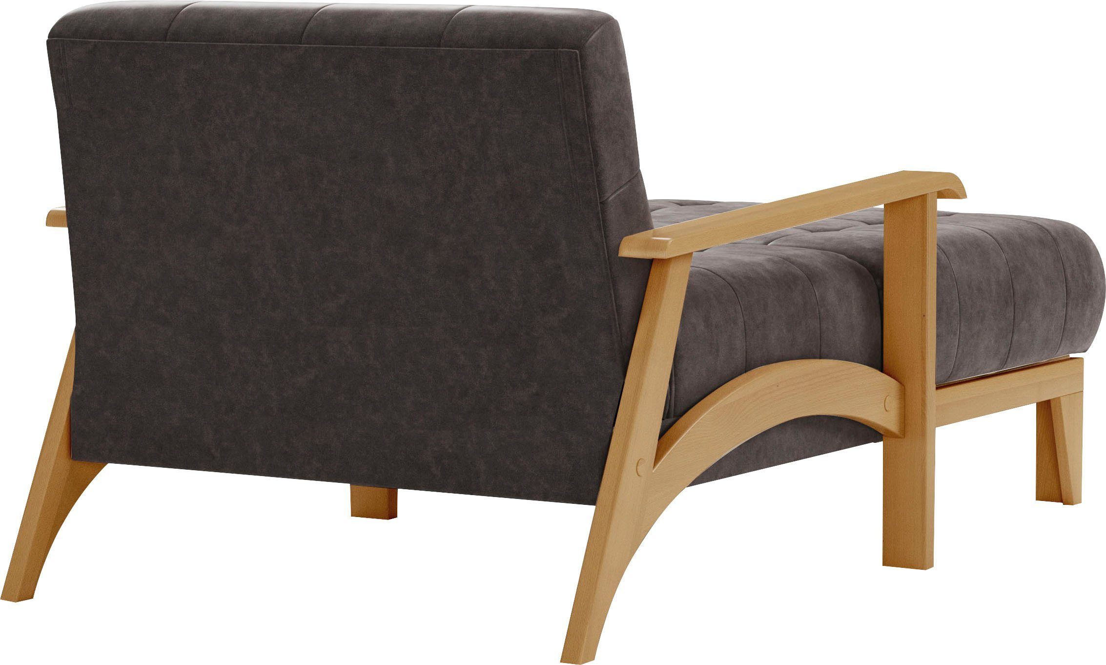 sit&more Récamier Billund Armleuningen van eikenkleurig beukenhout, verschillende bekledingen en kleuren