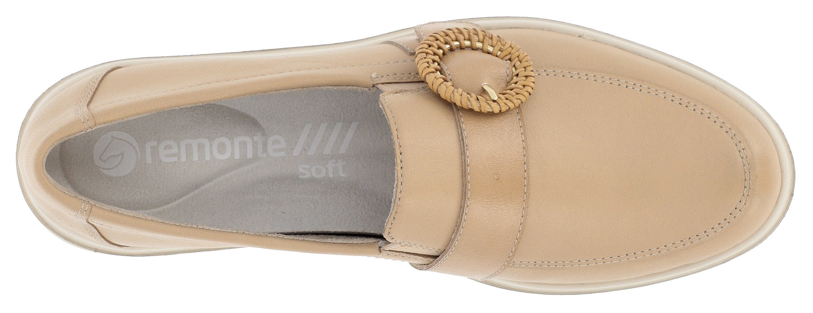 Remonte Loafers Chunky slipper, plateau slipper met moderne vlecht-siergesp