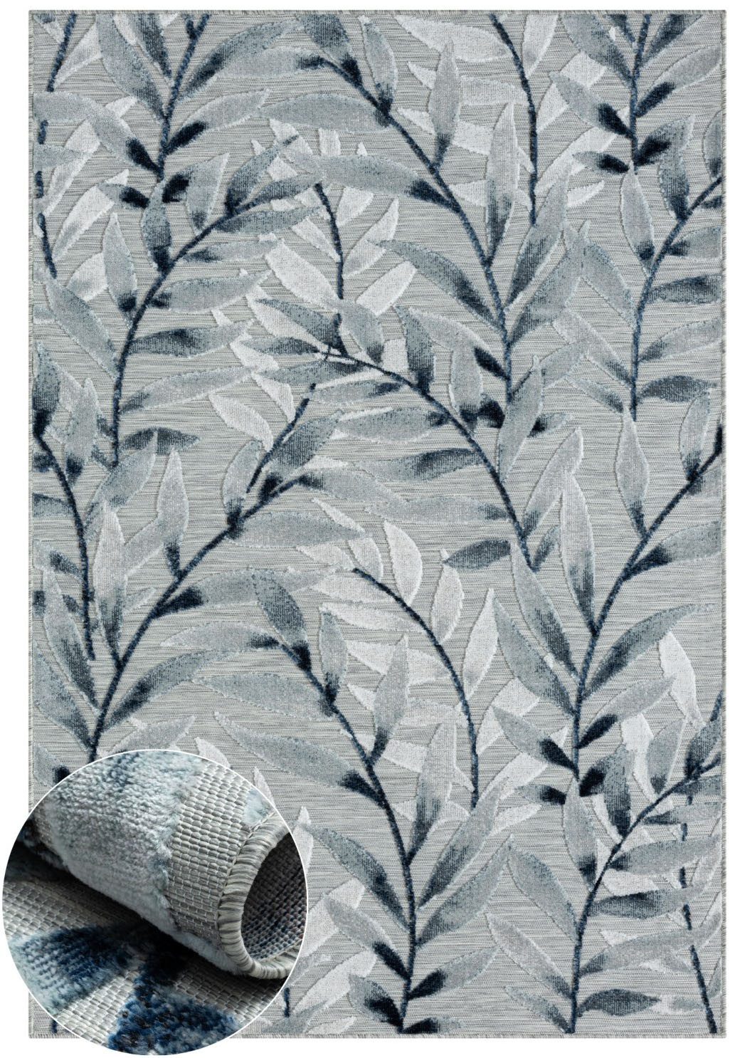 Myflair Möbel & Accessoires Vloerkleed Olivia voorraadopruiming Bladerenmotief, hoog-laag effect, geschikt voor buiten, balkon, terras
