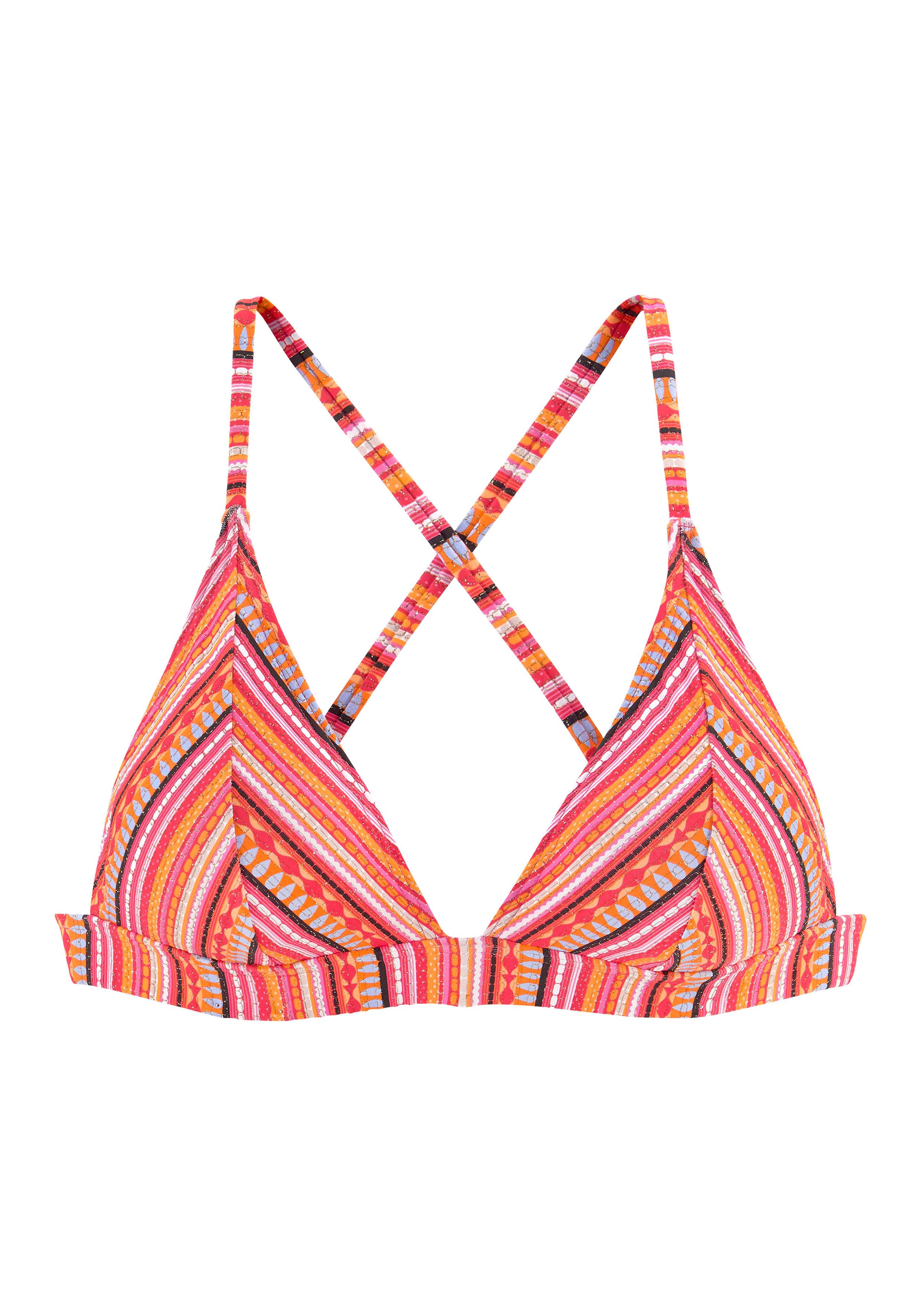 Lascana Triangelbikini met glinsterende strepen