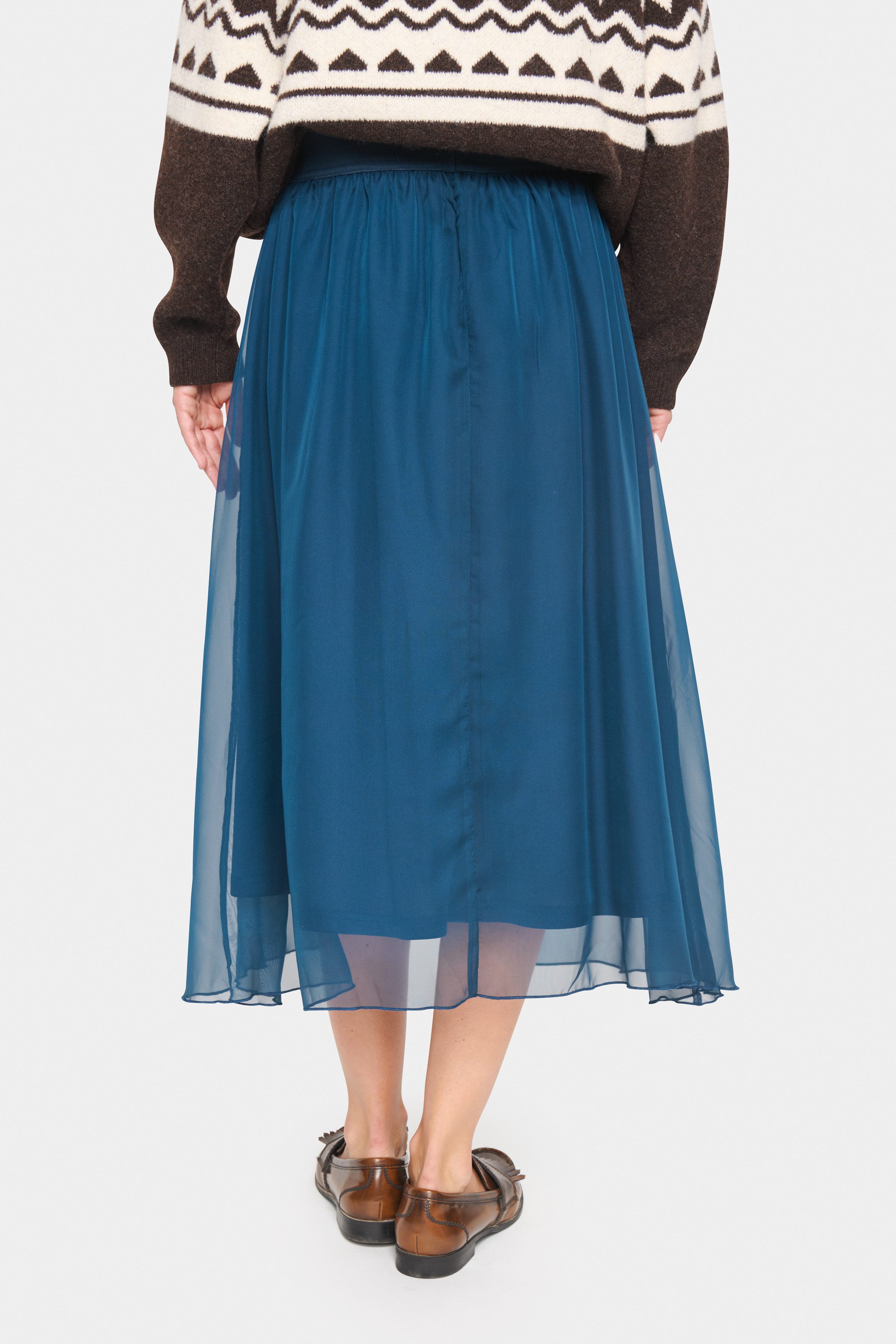 Saint Tropez Midirok CoralSZ Skirt gemaakt van chiffon