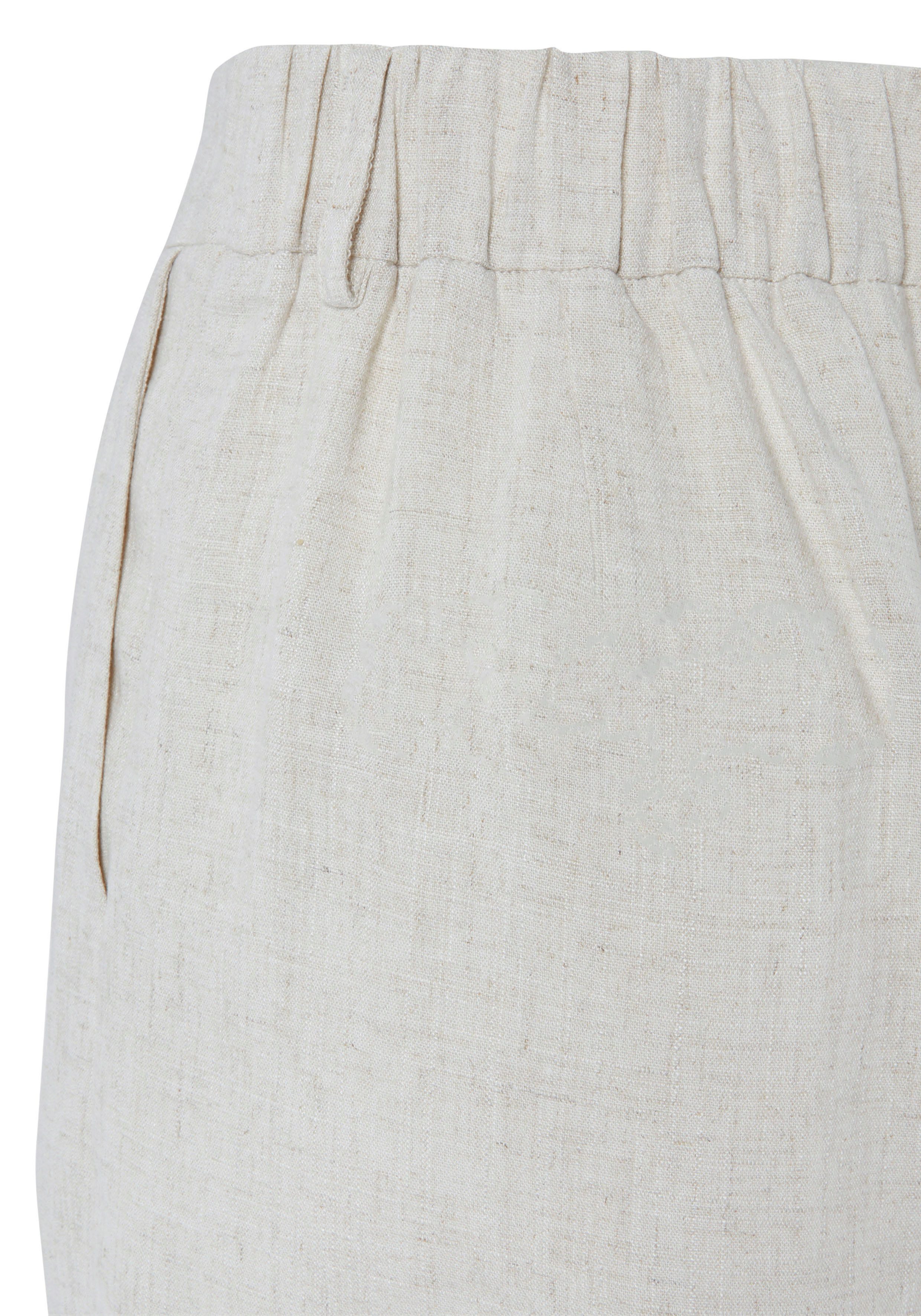 Lascana Geweven short met zakken, linnenbroek, zomershort met riemlussen, modieus