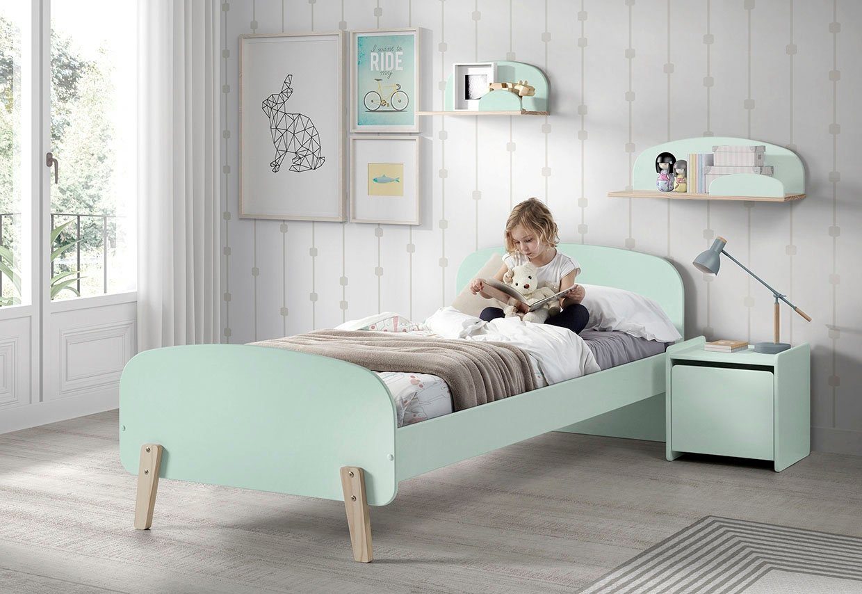 Vipack Kinderrek Kiddy, plank massief dennenhout, om op te hangen Wandplank gemaakt van grenen, MDF onderdelen, naar keuze 45 of 65 cm breed