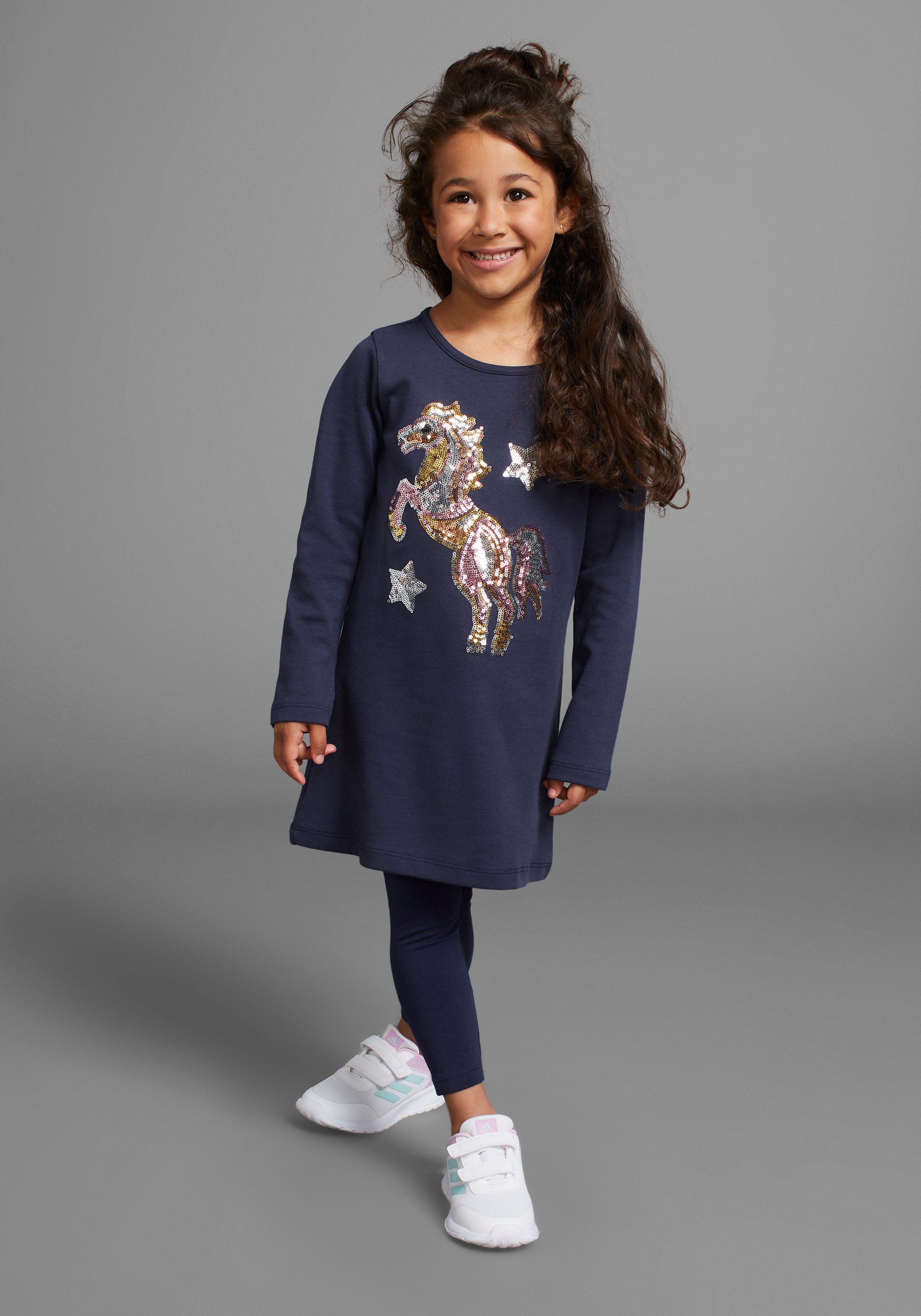 KIDSWORLD Shirt met lange mouwen Paard Lange mouwen uitlopende snit bedrukt ronde hals