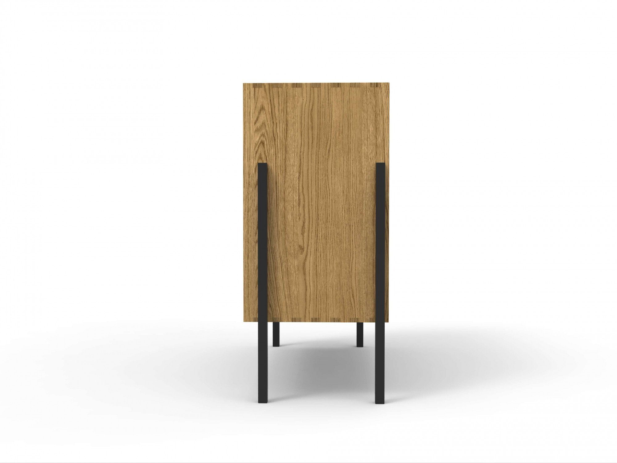 andas Dressoir Finton Commode met 3 open vakken, kast van massief eikenhout
